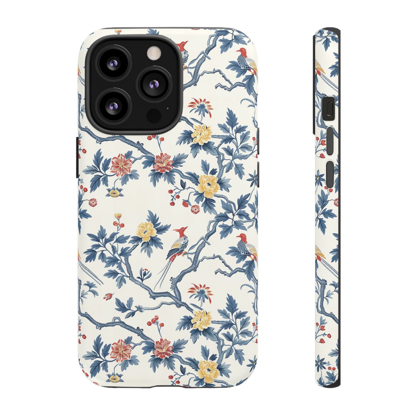Elegant Chinoiserie-Patterned Protective Phone Case