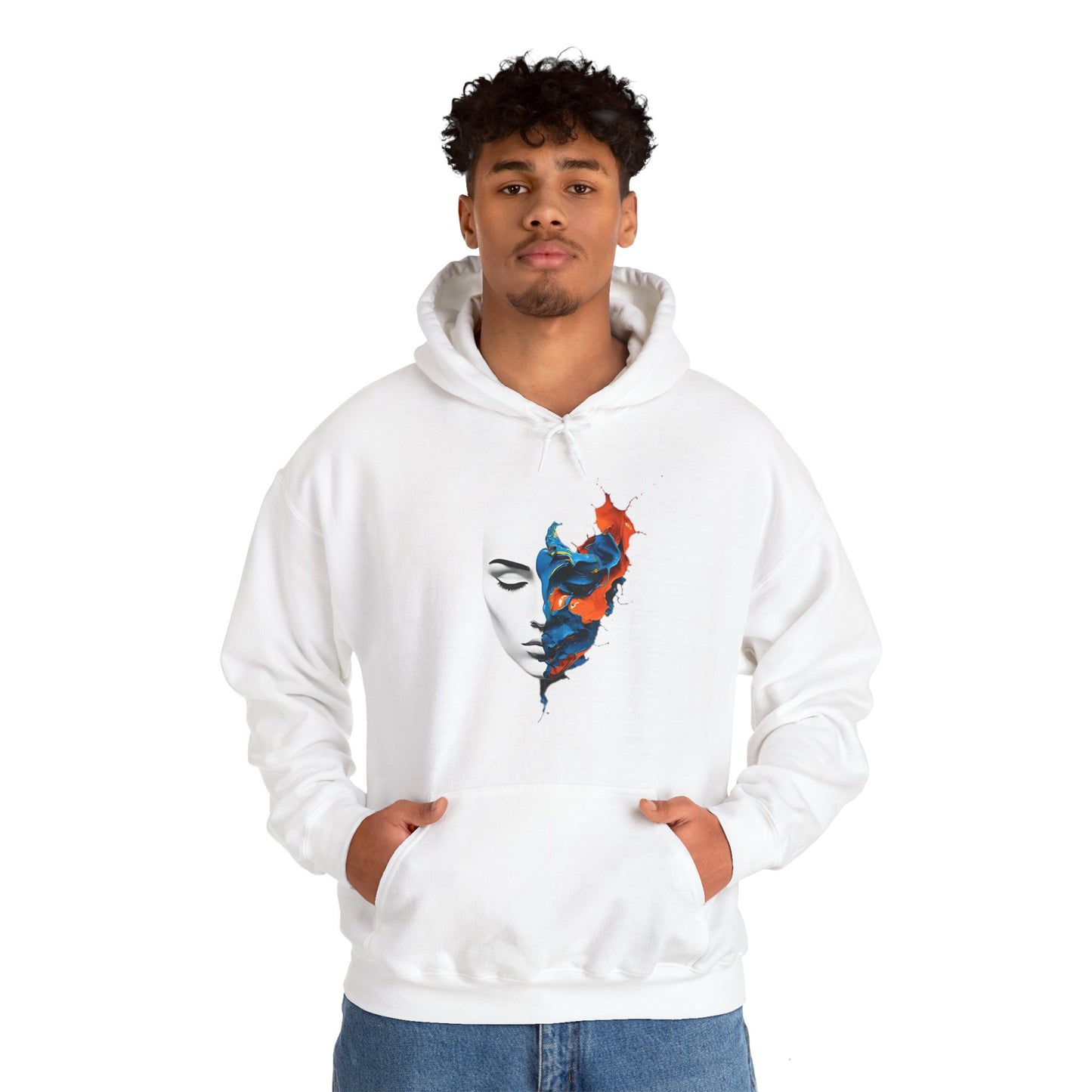 Abstract Art Face Hooded Sweatshirt