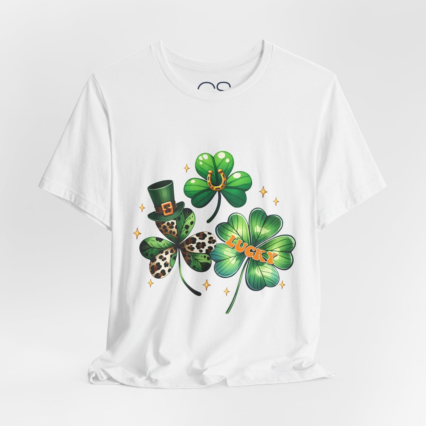 Shamrock Garden T-Shirt | Lucky Leopard Print Clover Tee | St. Patrick's Day Fashion Top