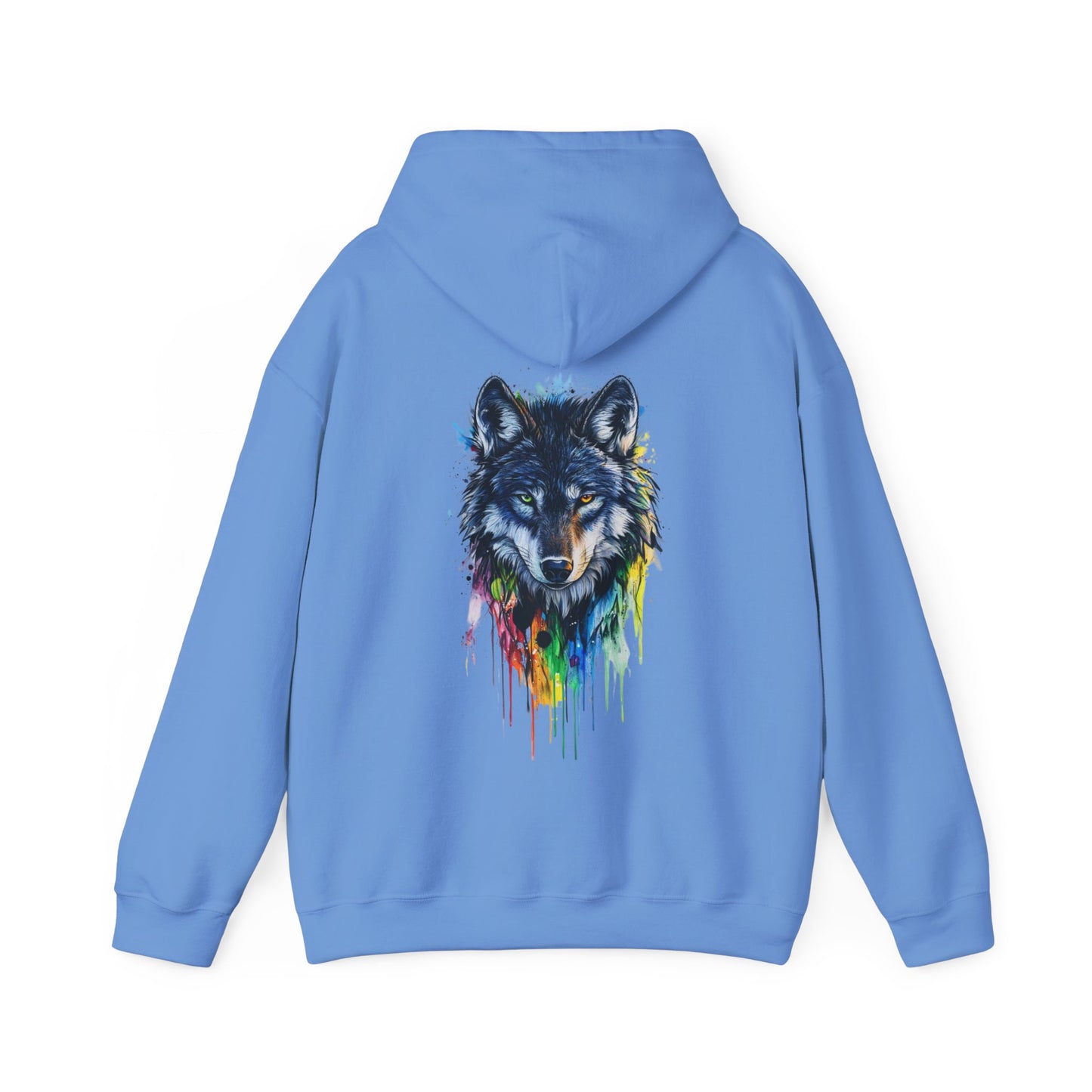 Vibrant Wolf Graphic Hooded Sweatshirt