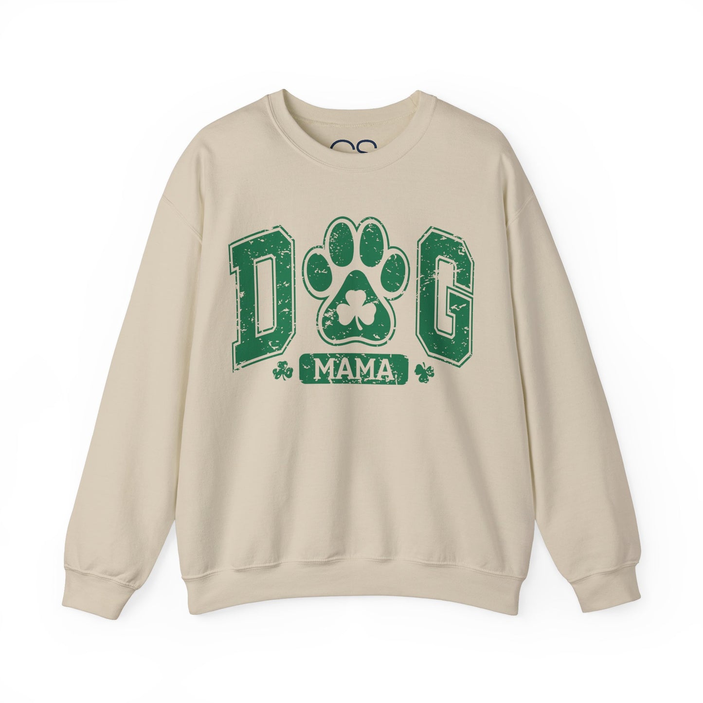 Lucky Dog Mama St. Paddy's Day Sweatshirt - Green Paw Print Sweater