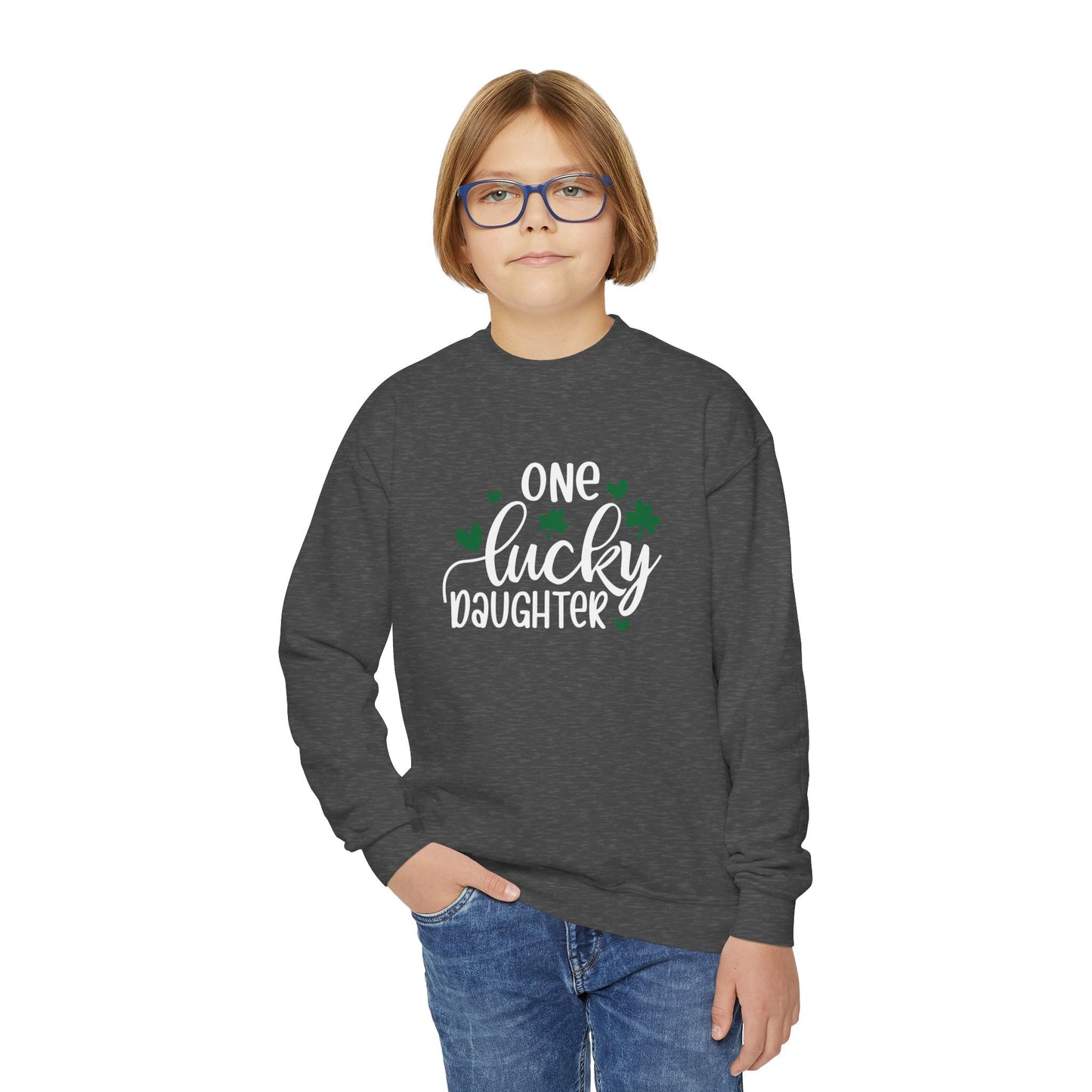 Personalized One Lucky Daughter St. Patrick's Day Kids Sweatshirt - With Bundle