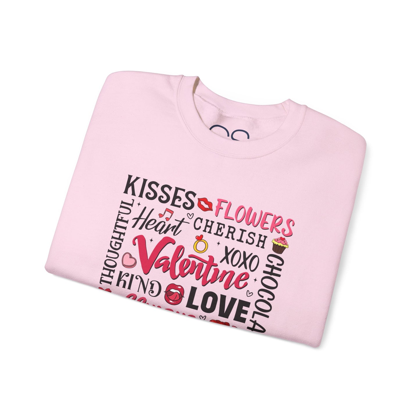 Valentine's Day Word Art Sweatshirt Crewneck Sweatshirt