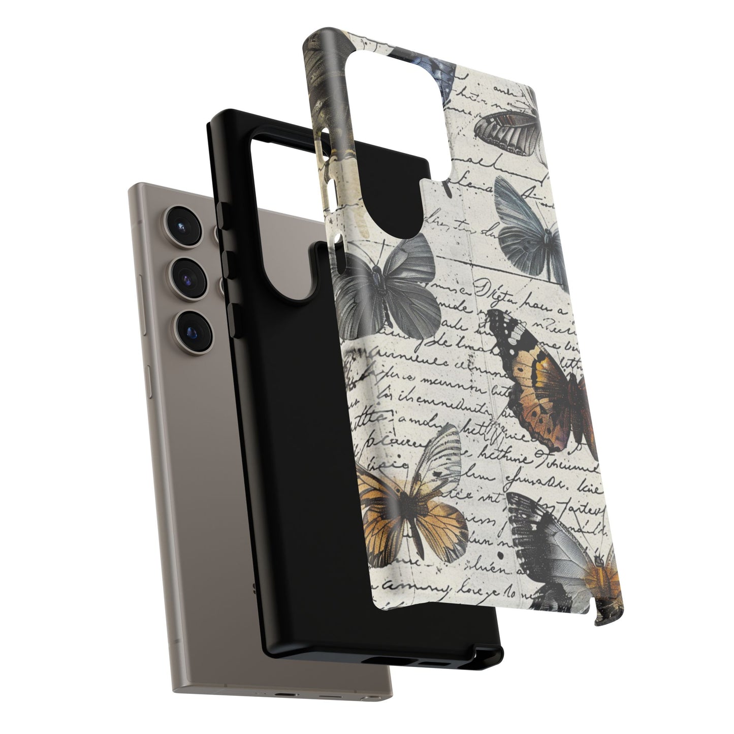 Vintage Butterfly Collage Durable Phone Case