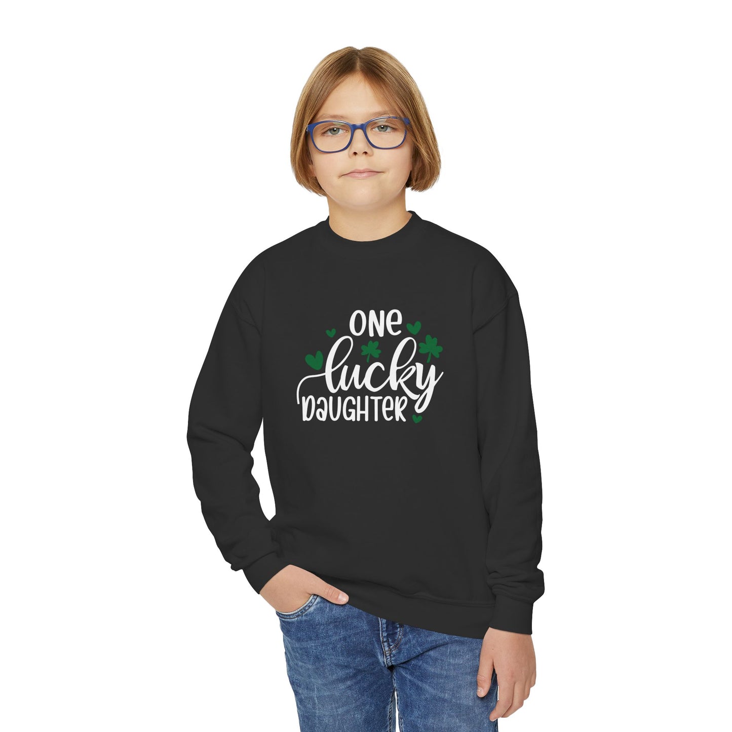 Personalized One Lucky Daughter St. Patrick's Day Kids Sweatshirt - With Bundle