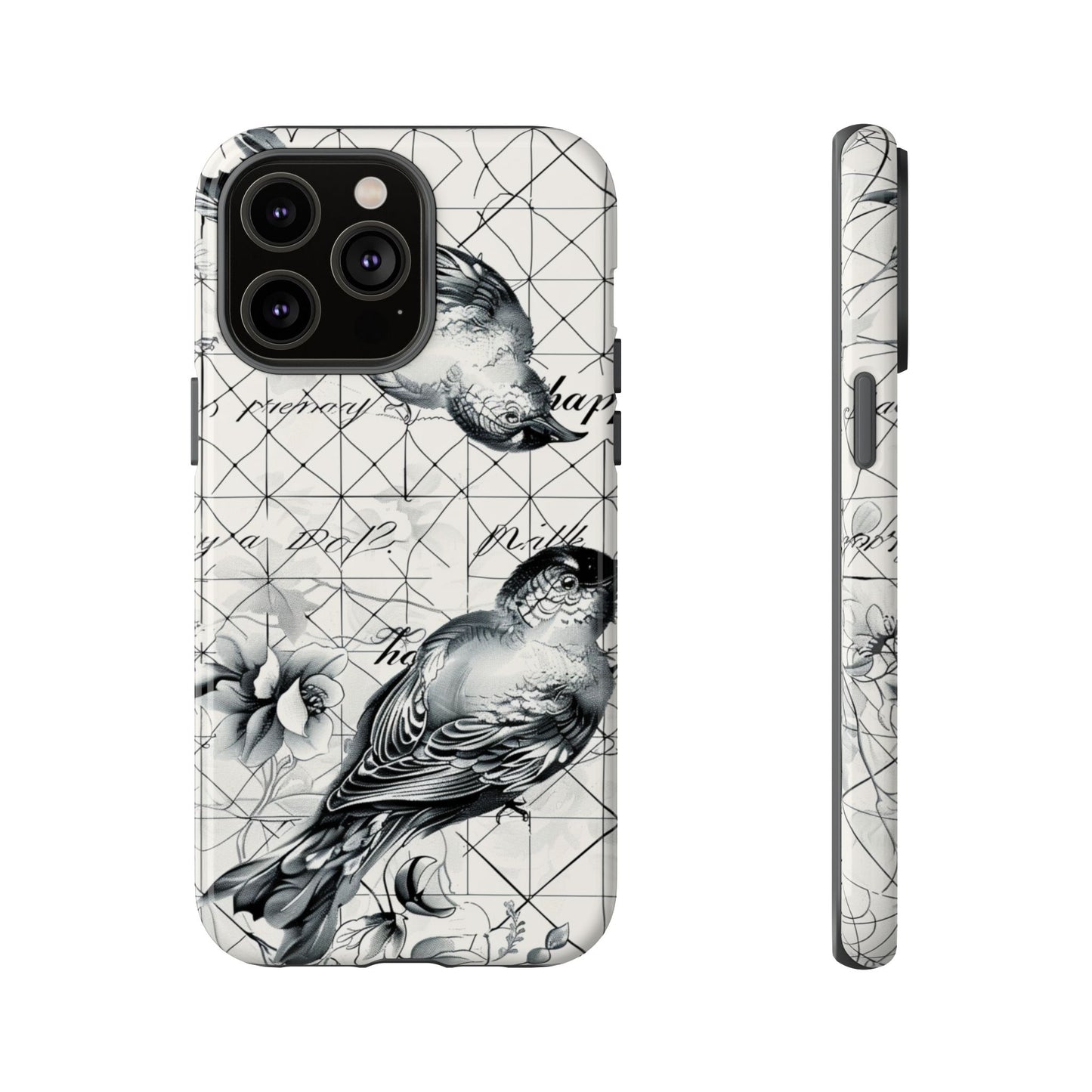 Monochrome Bird Elegance Durable Phone Case