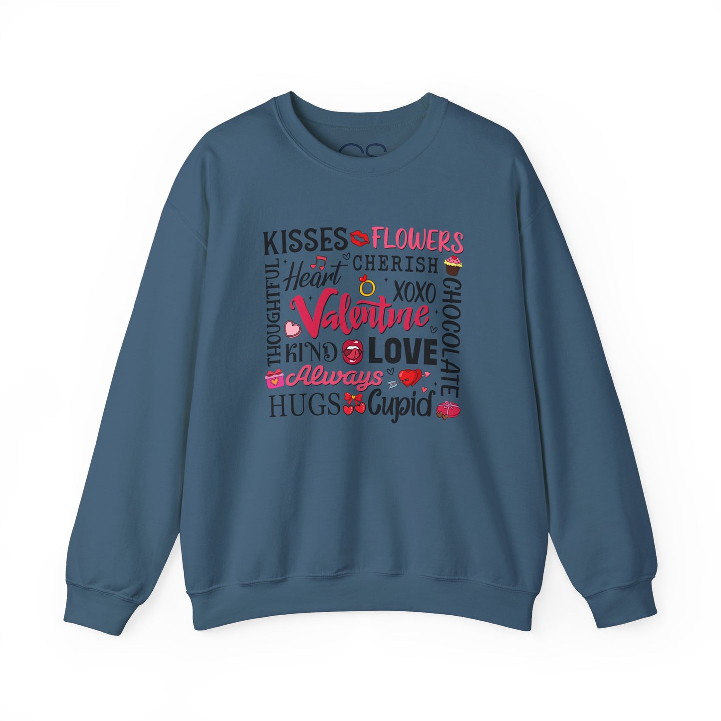 Valentine's Day Word Art Sweatshirt Crewneck Sweatshirt