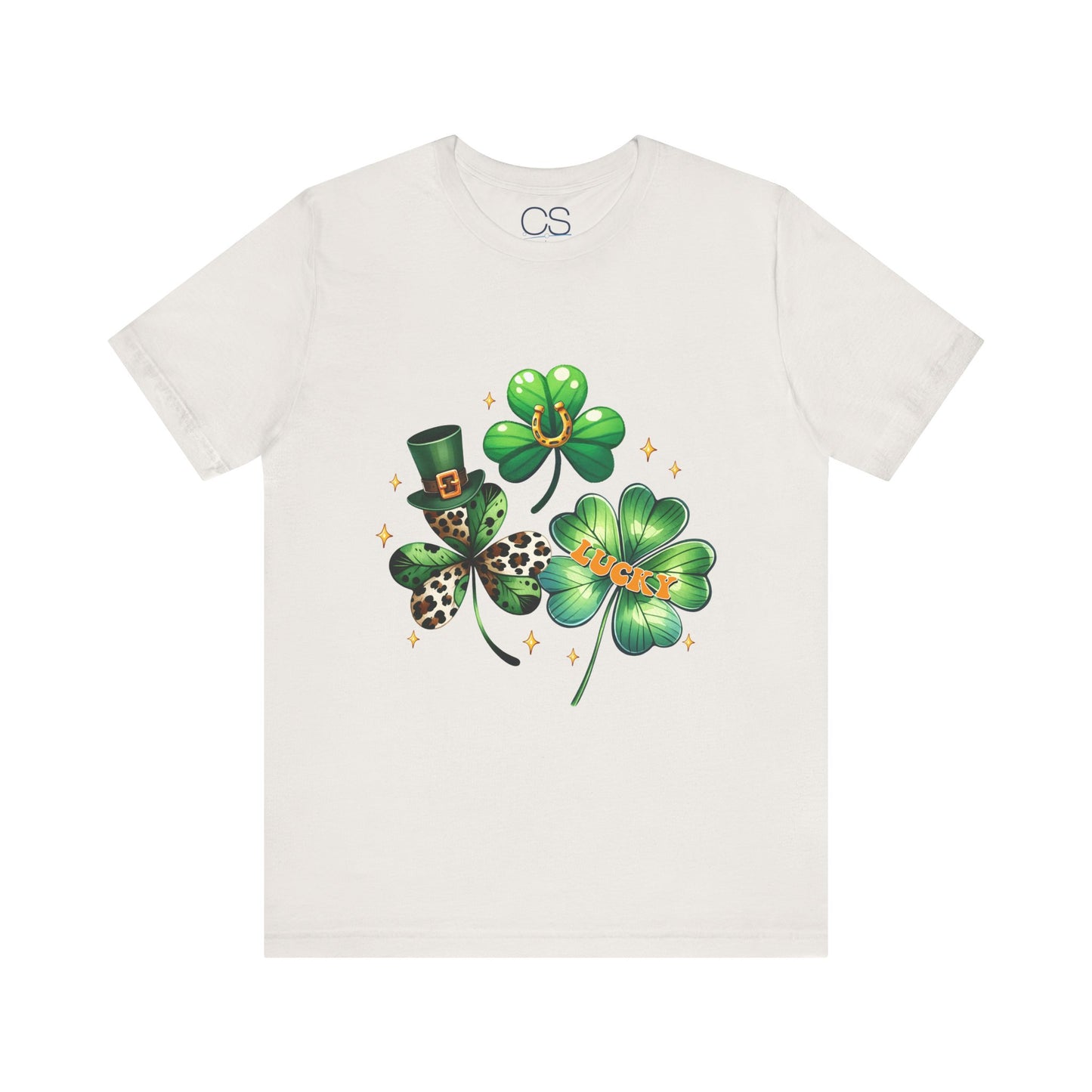 Shamrock Garden T-Shirt | Lucky Leopard Print Clover Tee | St. Patrick's Day Fashion Top