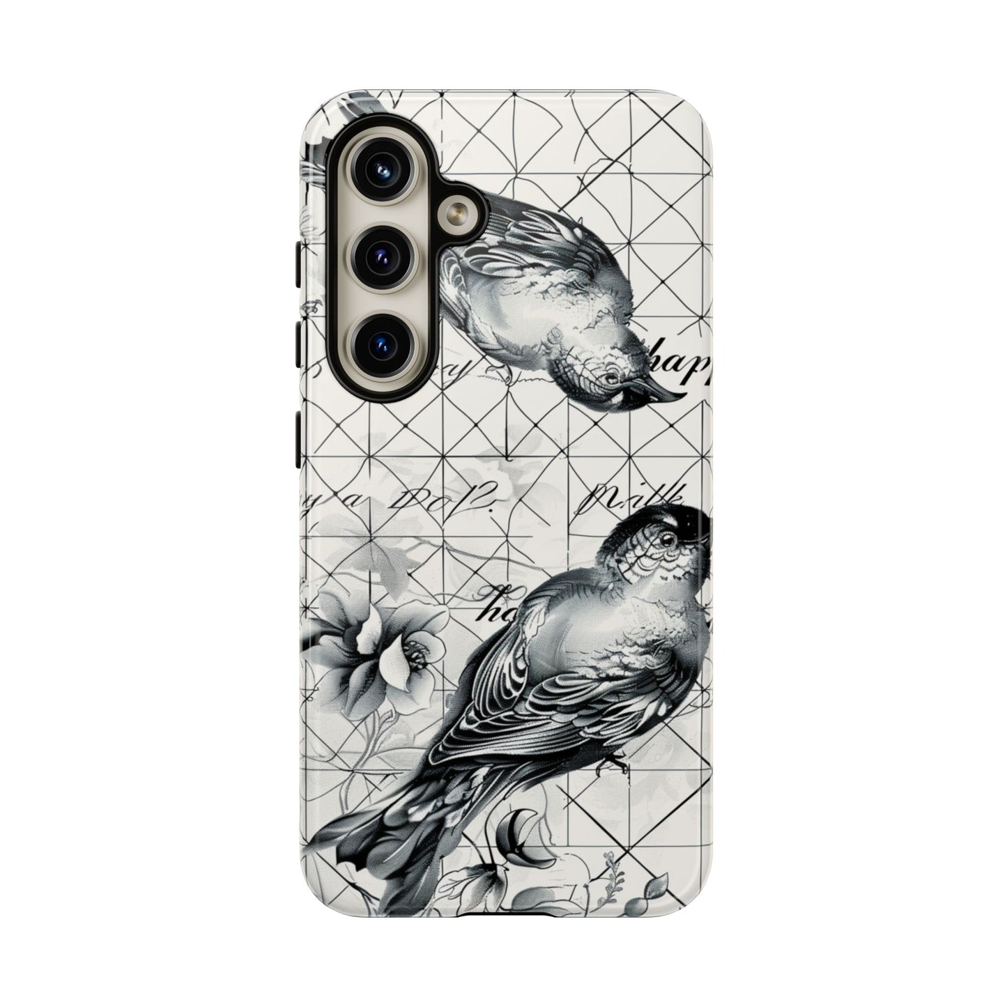 Monochrome Bird Elegance Durable Phone Case