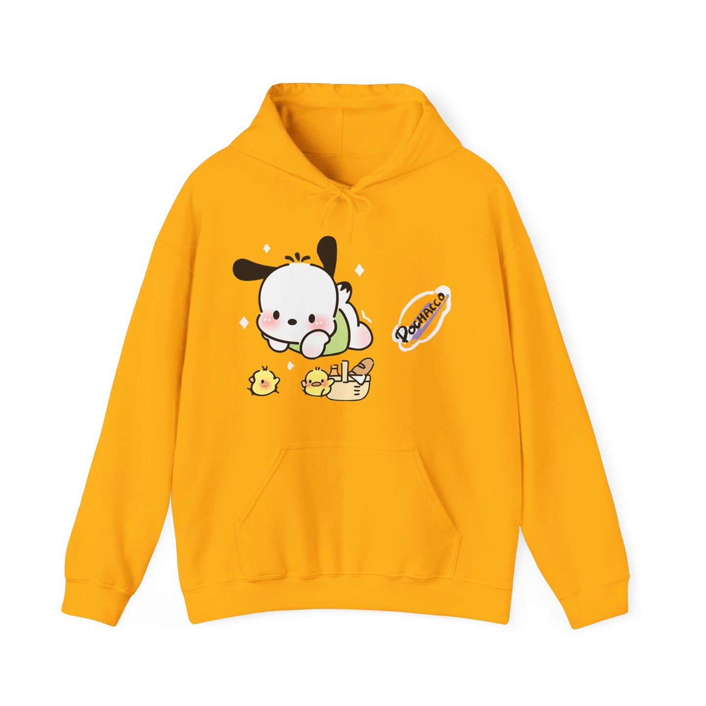 Unisex Heavy Blend Pochacco Hooded Sweatshirt – Adorable & Cozy Design for Fans