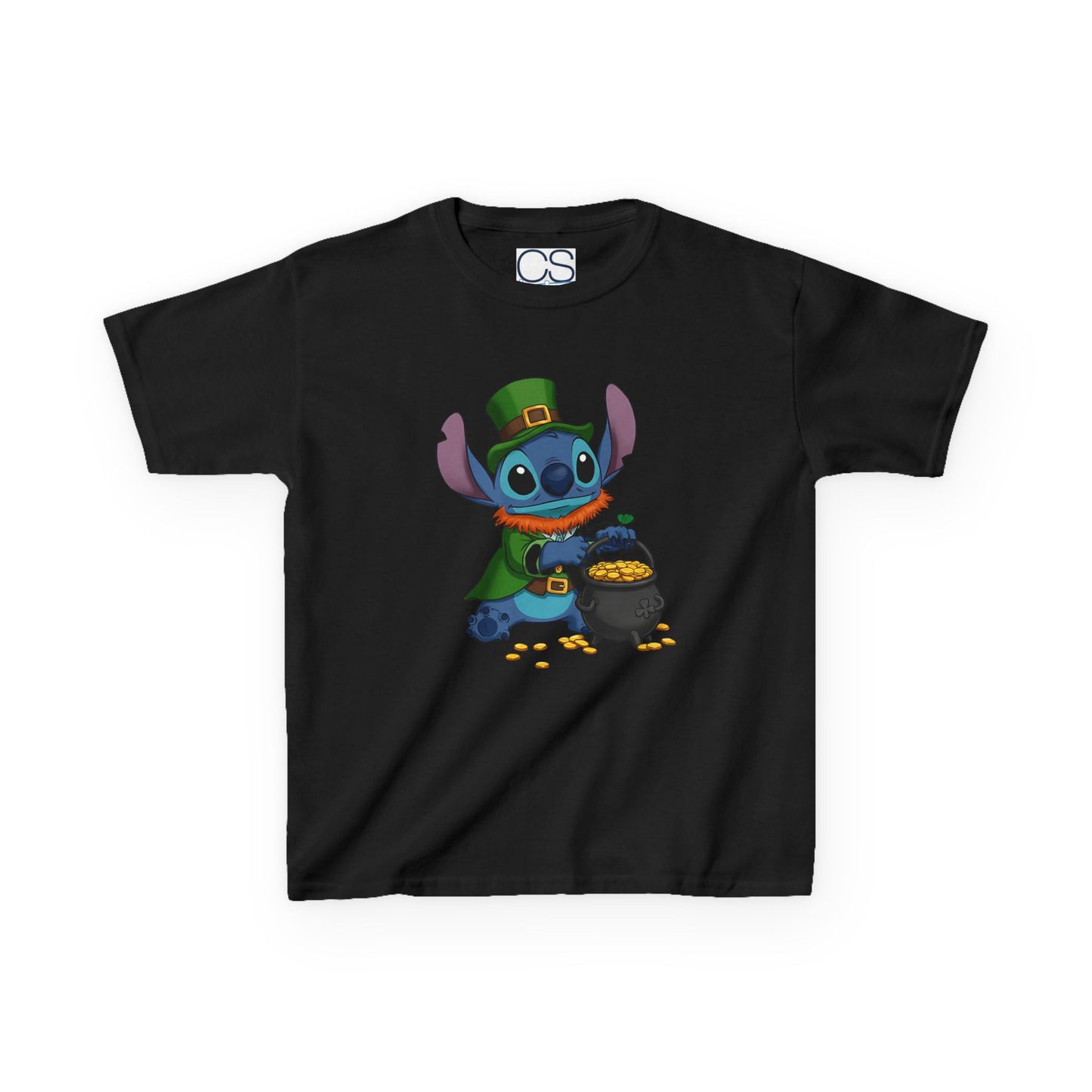 Disney Stitch St. Patrick's Day Kids Heavy Cotton T-Shirt - Lucky Stitch Tee
