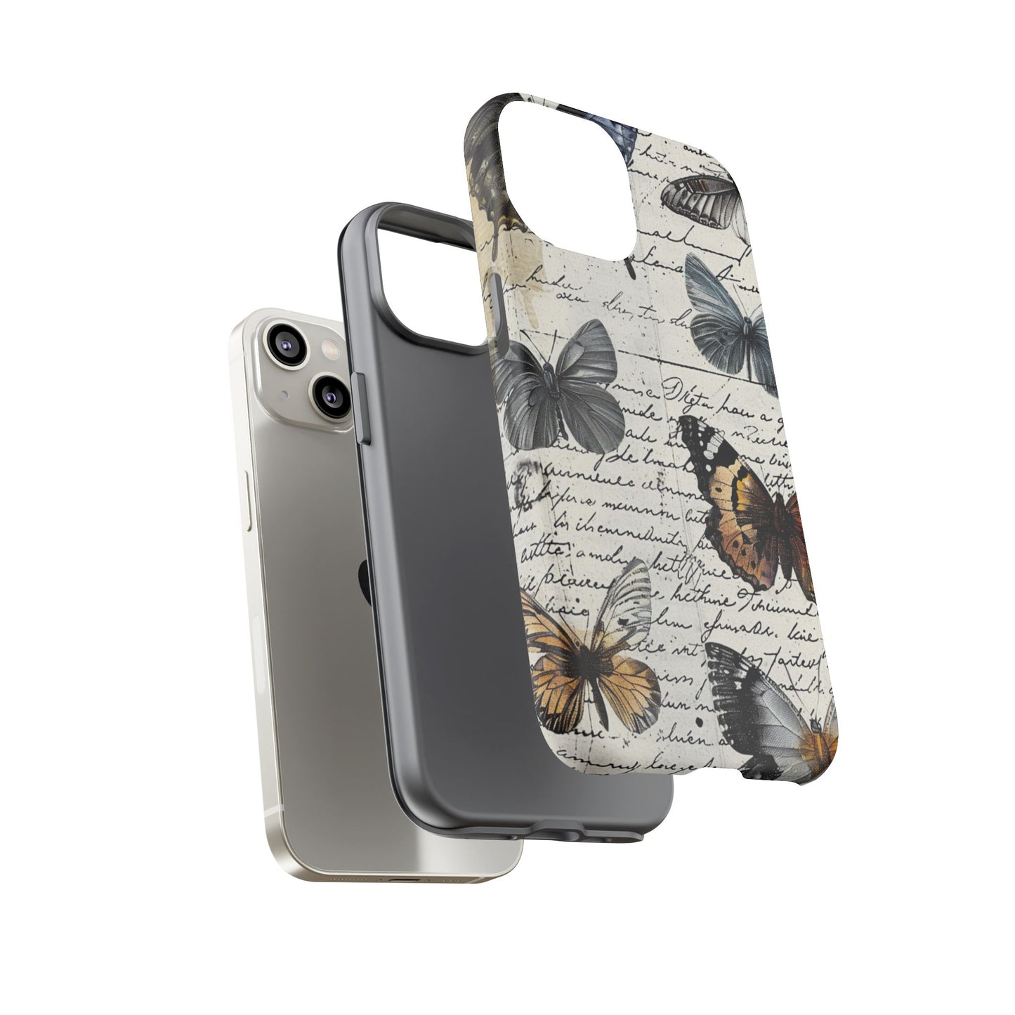 Vintage Butterfly Collage Durable Phone Case