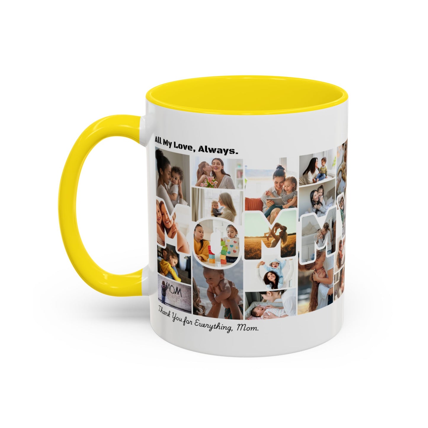 Personalized Mother's Day 'MOMMY' Text Photo Collage Mug