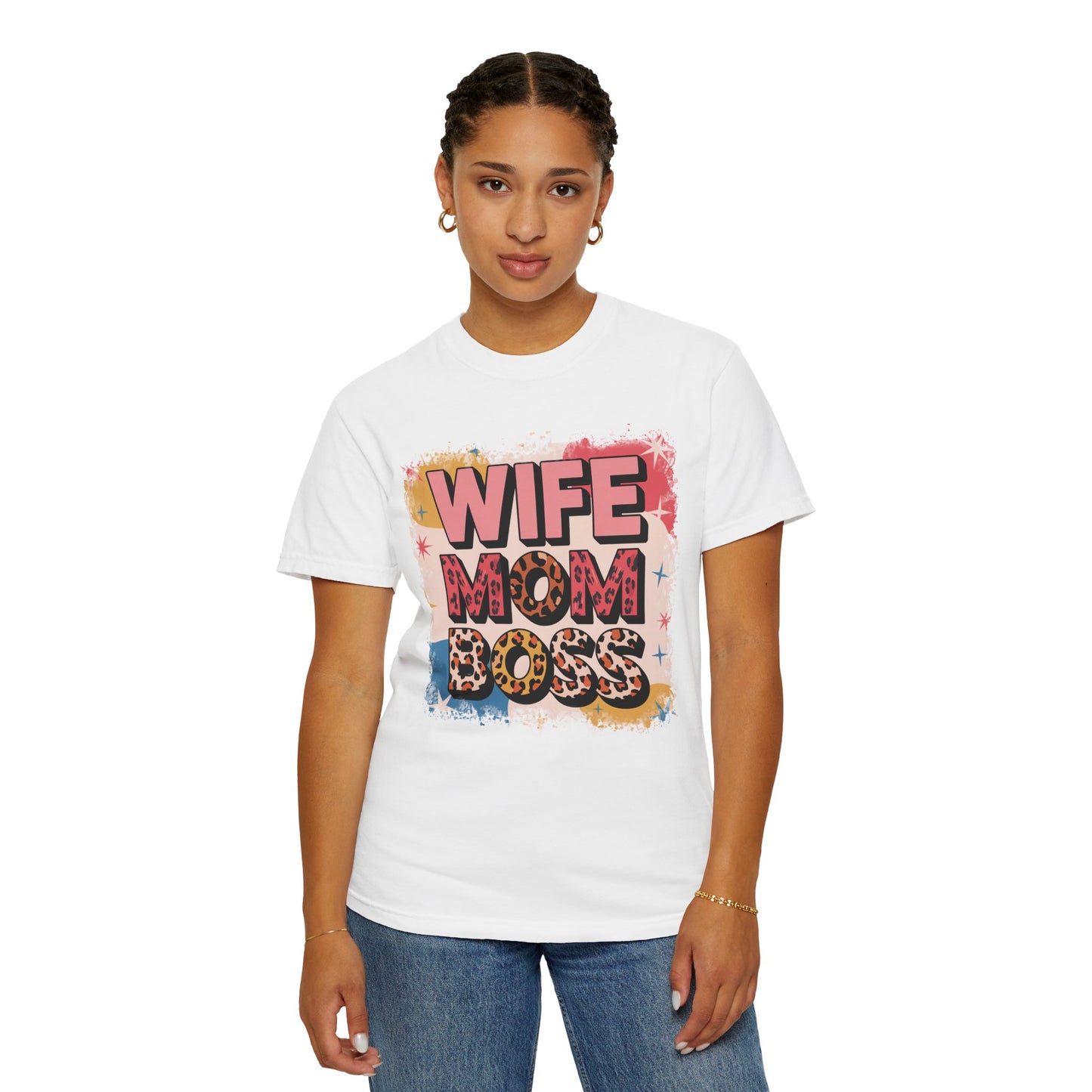 WIFE MOM BOSS Leopard Print T-Shirt