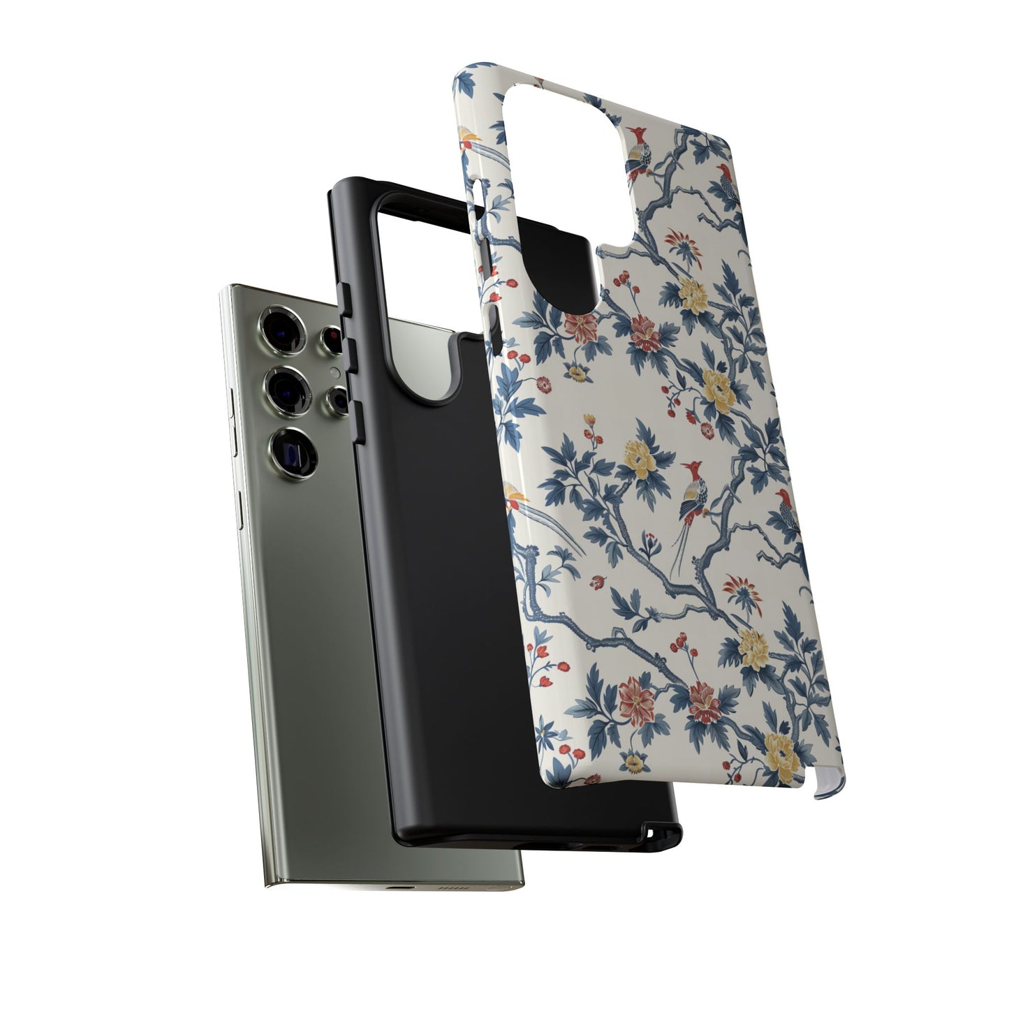 Elegant Chinoiserie-Patterned Protective Phone Case