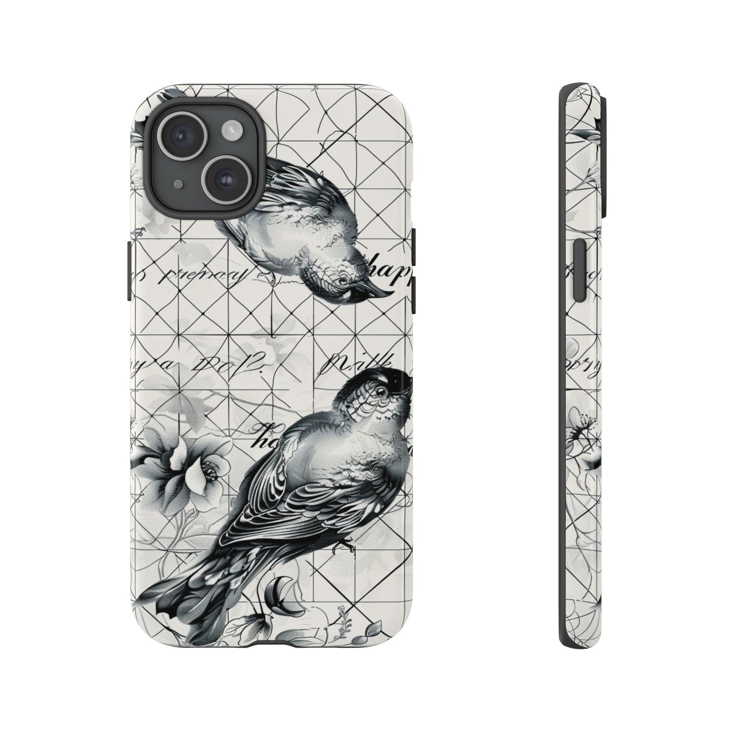 Monochrome Bird Elegance Durable Phone Case