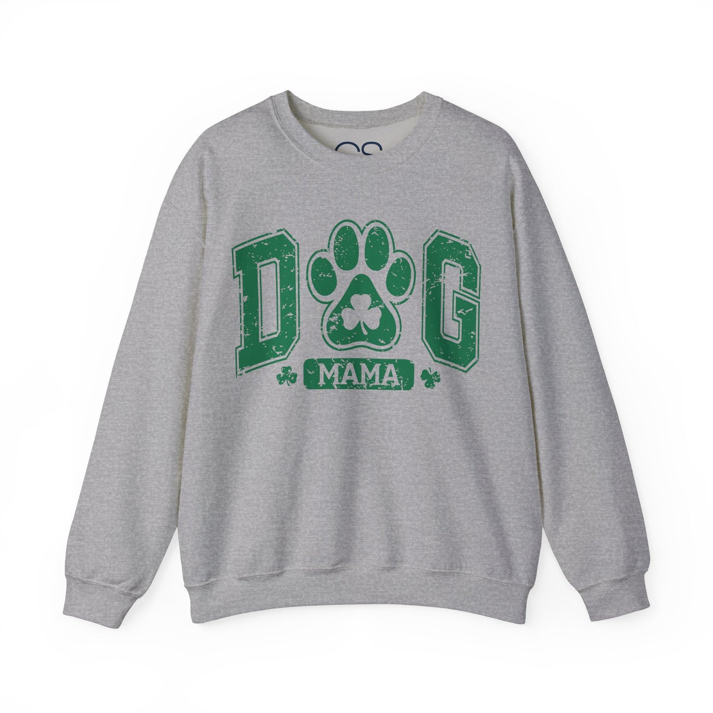 Lucky Dog Mama St. Paddy's Day Sweatshirt - Green Paw Print Sweater