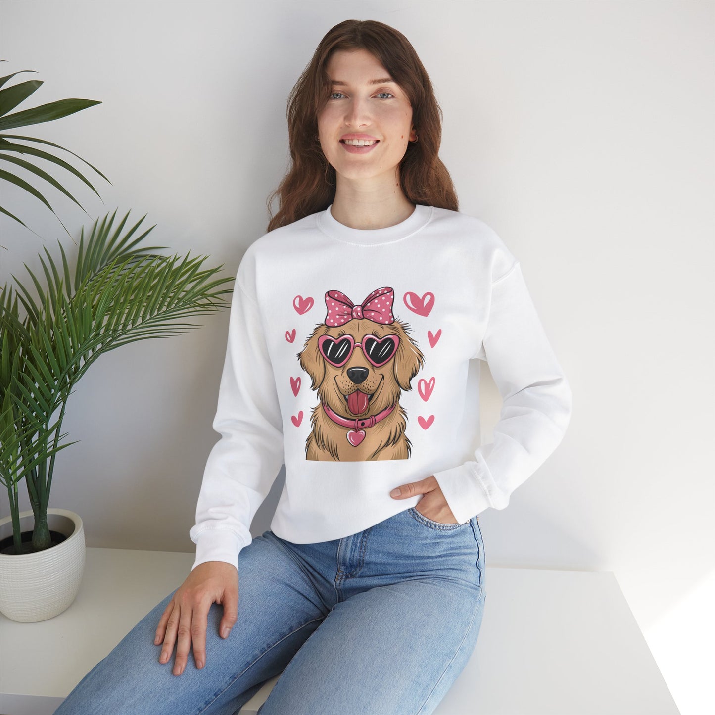 Valentine's Day Dog Crewneck Sweatshirt