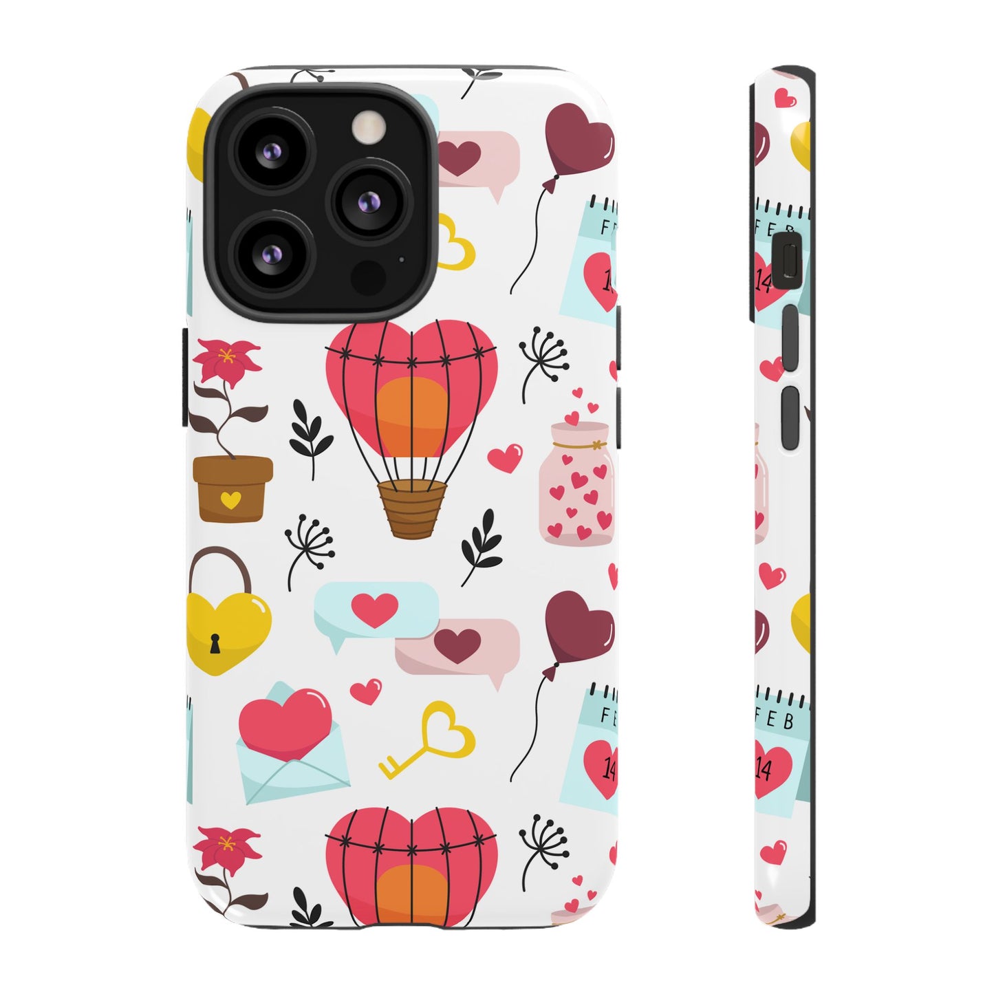 Valentine's Day Heart-Themed Durable Phone Case