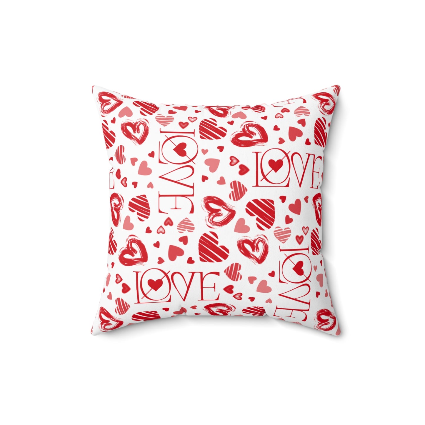 Soft & Stylish Love-Themed Spun Polyester Throw Pillow