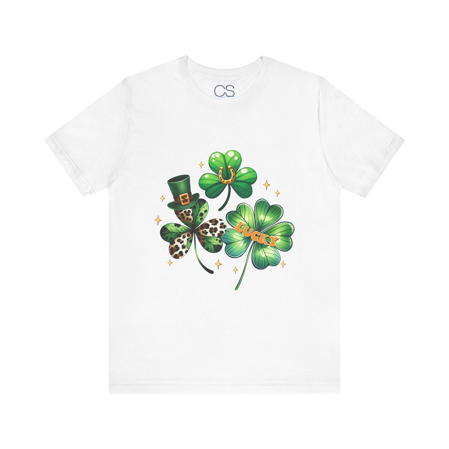 Shamrock Garden T-Shirt | Lucky Leopard Print Clover Tee | St. Patrick's Day Fashion Top