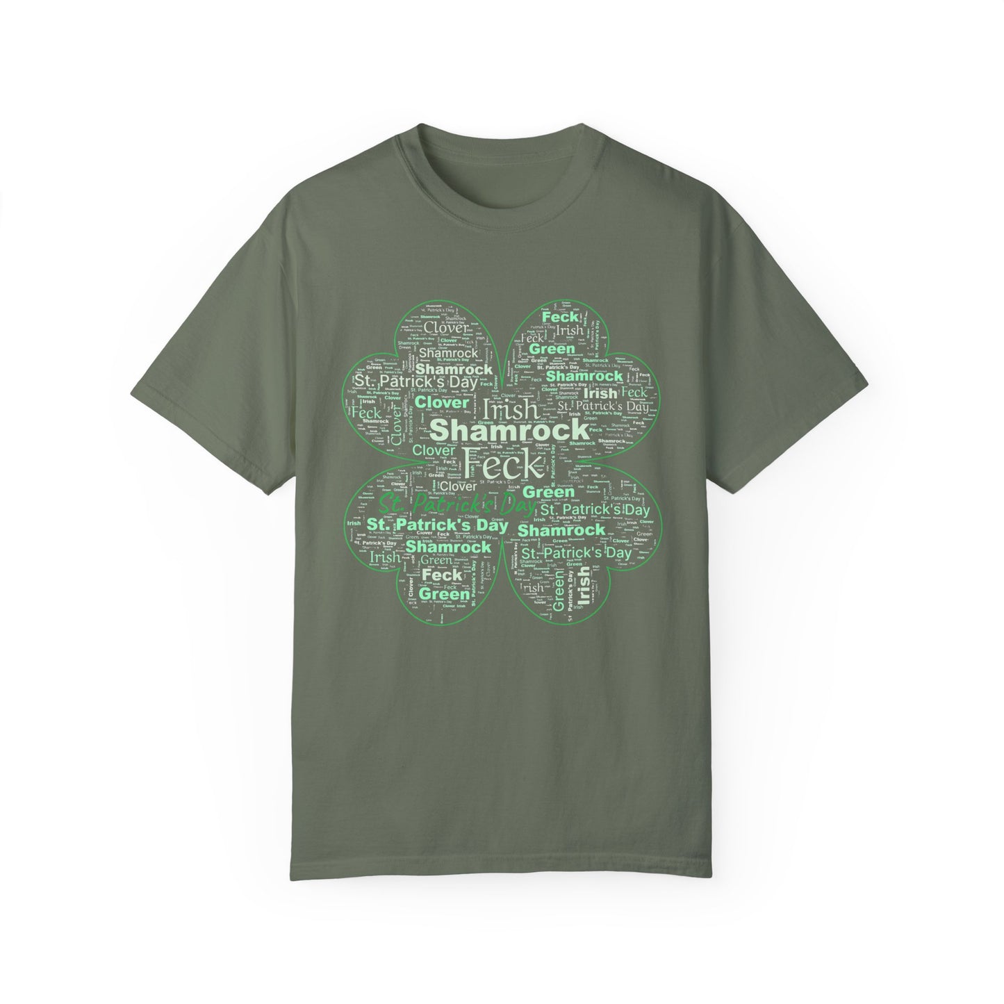 Irish Shamrock Clover Word Art T-Shirt