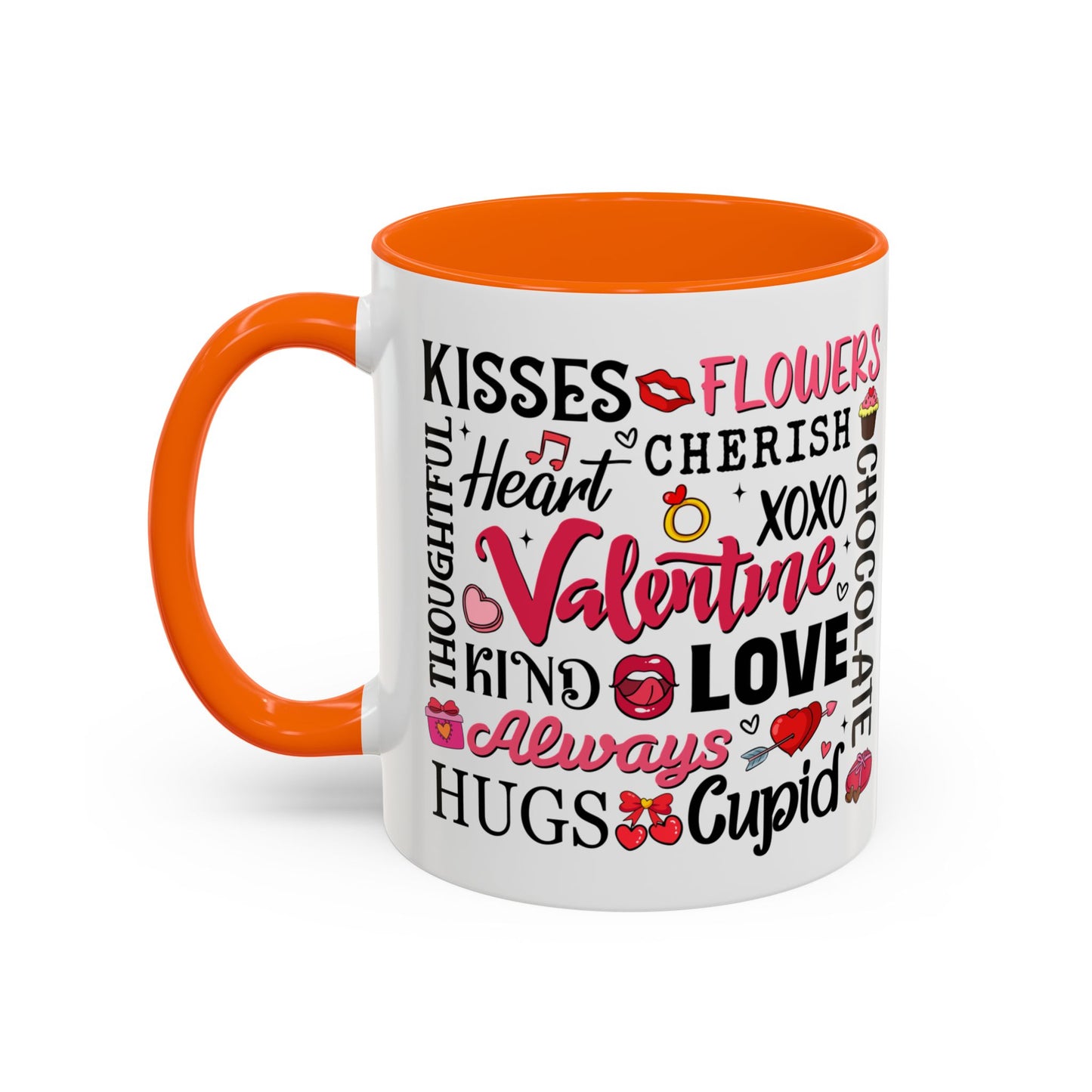Valentine's Day Word Art Color Mug with Personalized Name