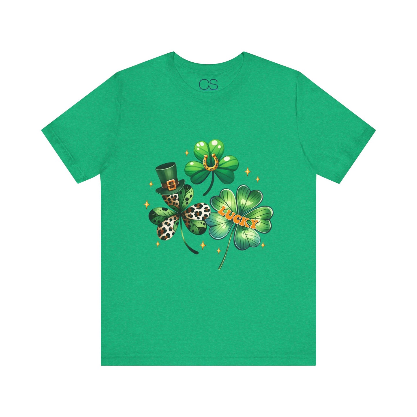 Shamrock Garden T-Shirt | Lucky Leopard Print Clover Tee | St. Patrick's Day Fashion Top