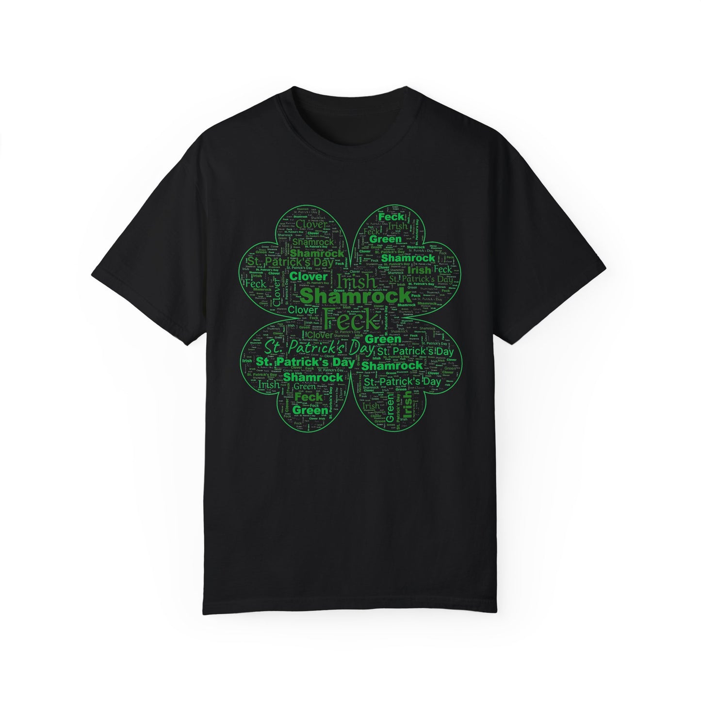 Irish Shamrock Clover Word Art T-Shirt