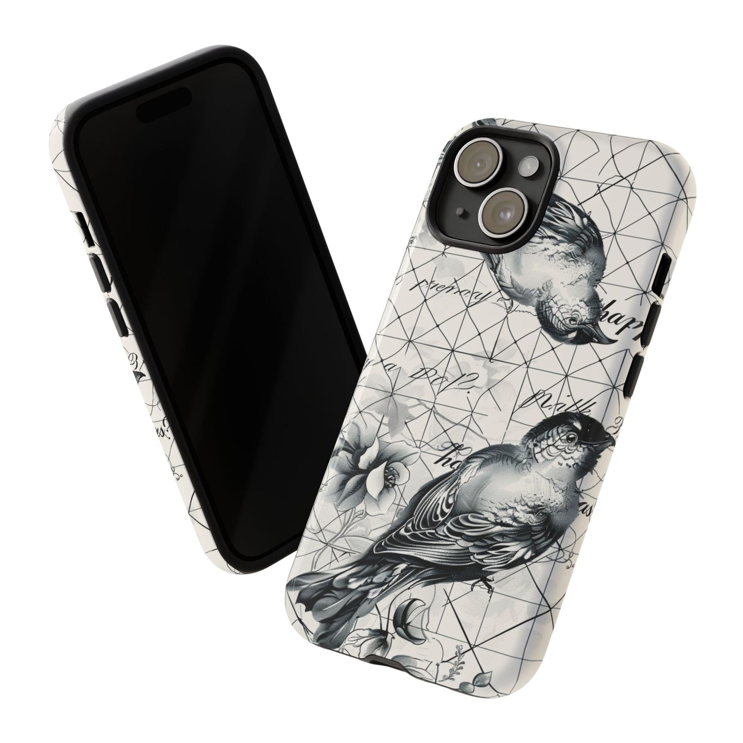 Monochrome Bird Elegance Durable Phone Case