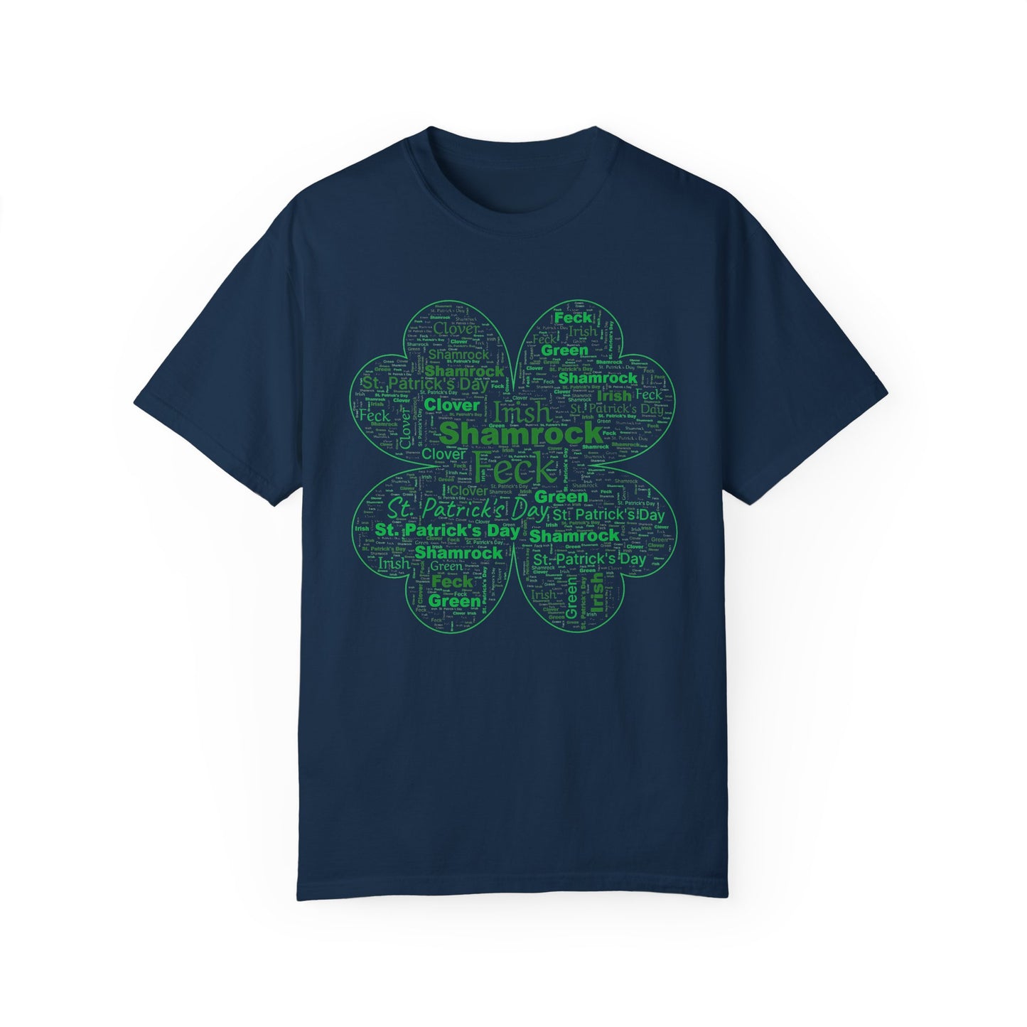 Irish Shamrock Clover Word Art T-Shirt