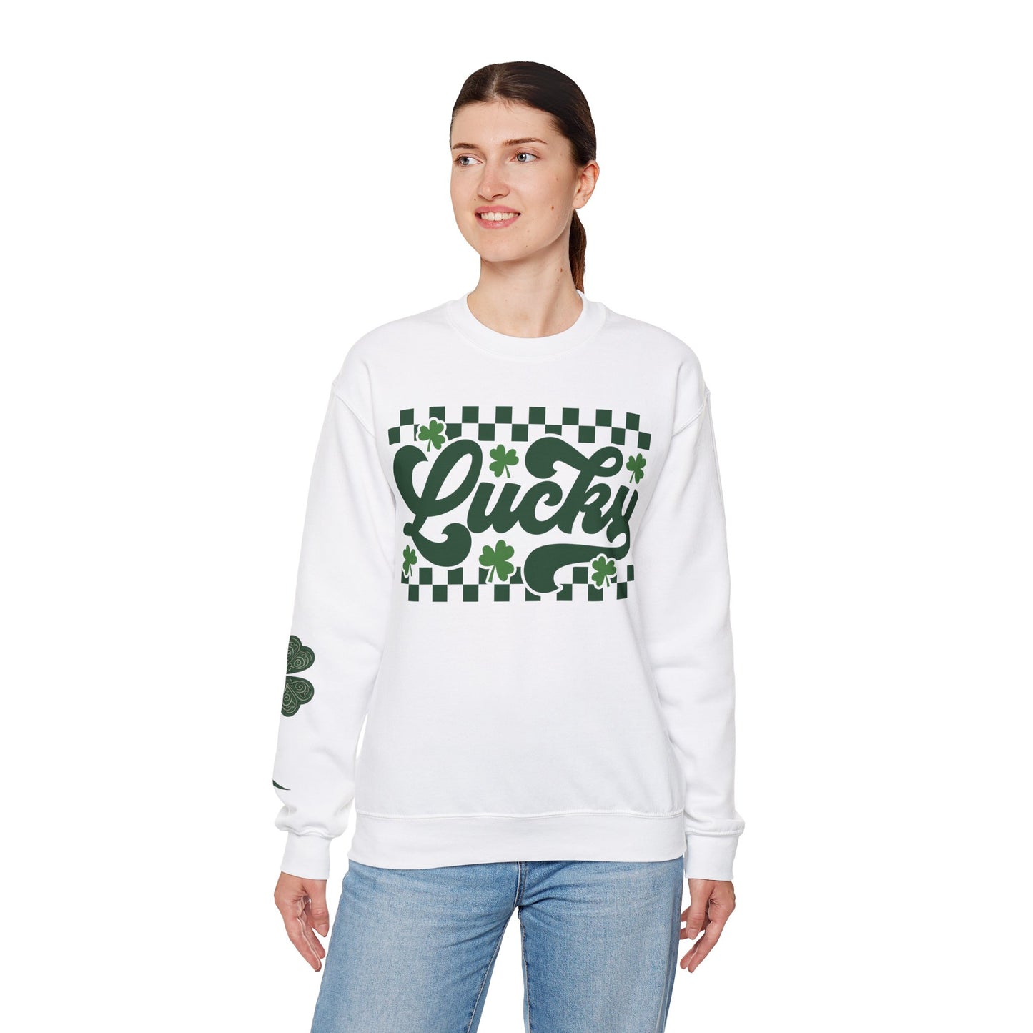 Lucky Shamrock Checkerboard Crewneck Sweatshirt