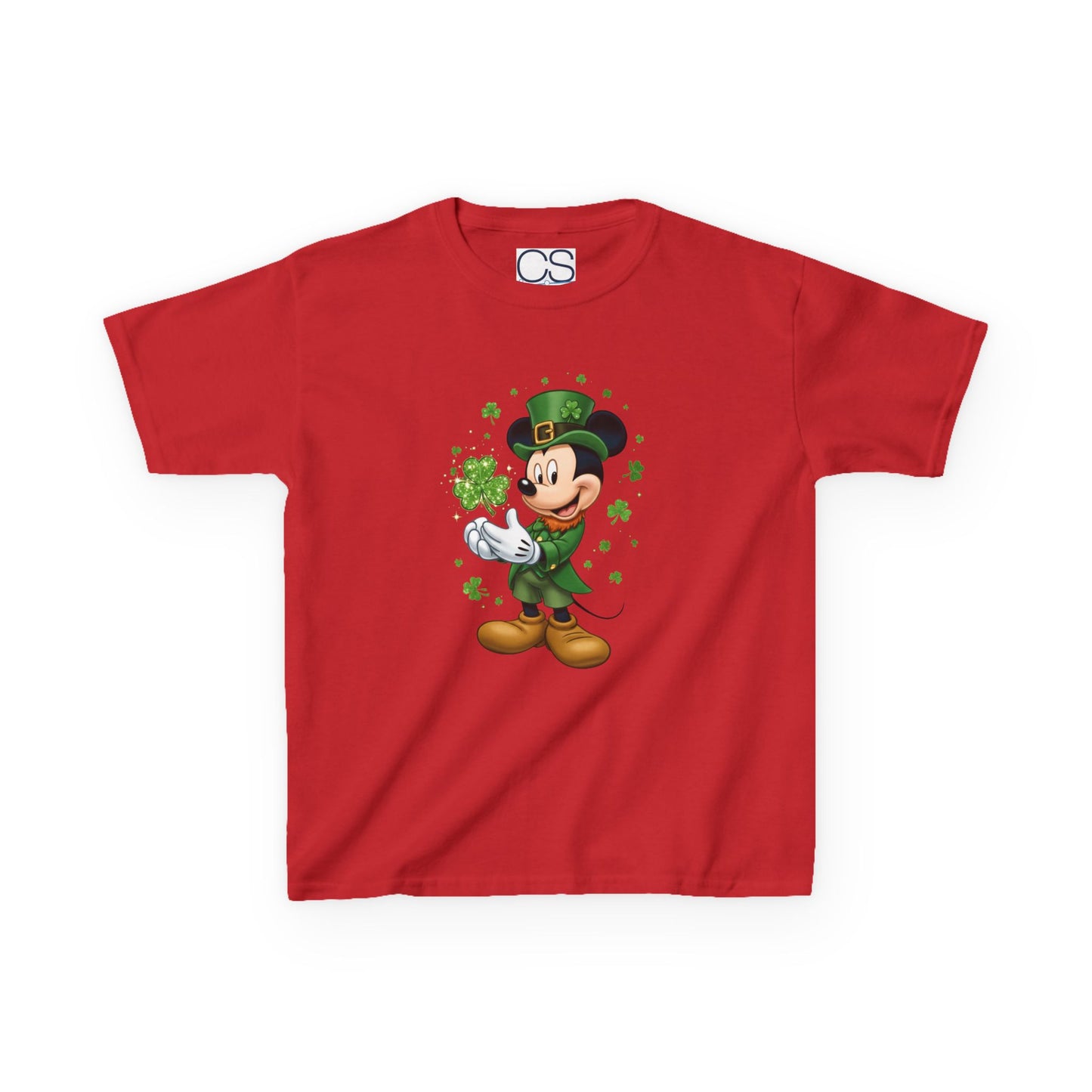 Kids St. Patrick's Day Mickey Mouse Heavy Cotton T-Shirt