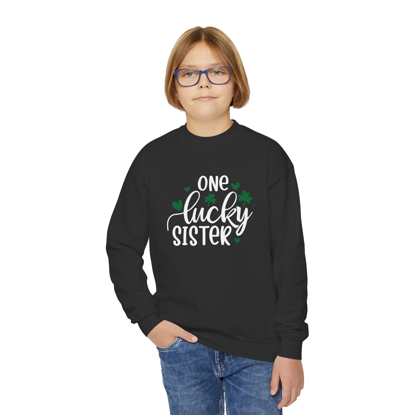 One Lucky Sister St. Patrick's Day Kids Sweatshirt - With Bundle