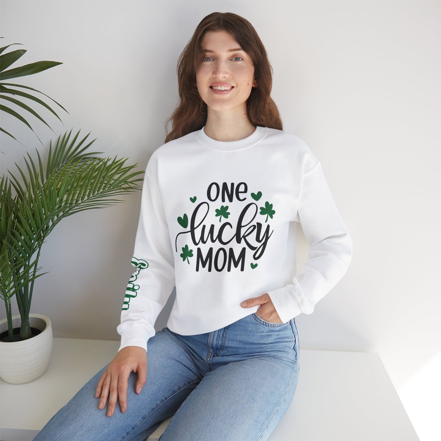 Personalized One Lucky Mom St. Patricks Day Sweatshirt
