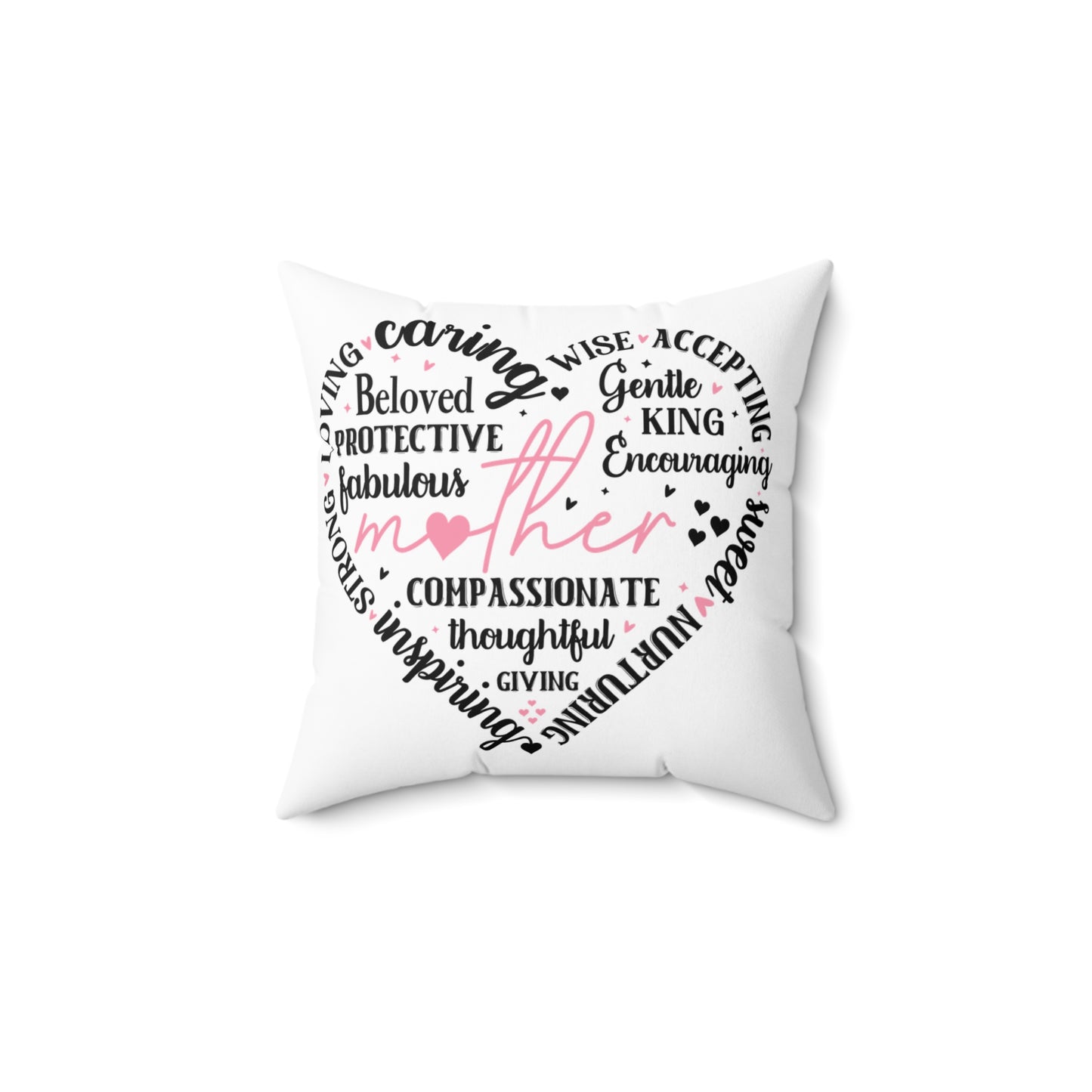 Mom Heart Word Pillow