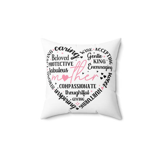 Mom Heart Word Pillow