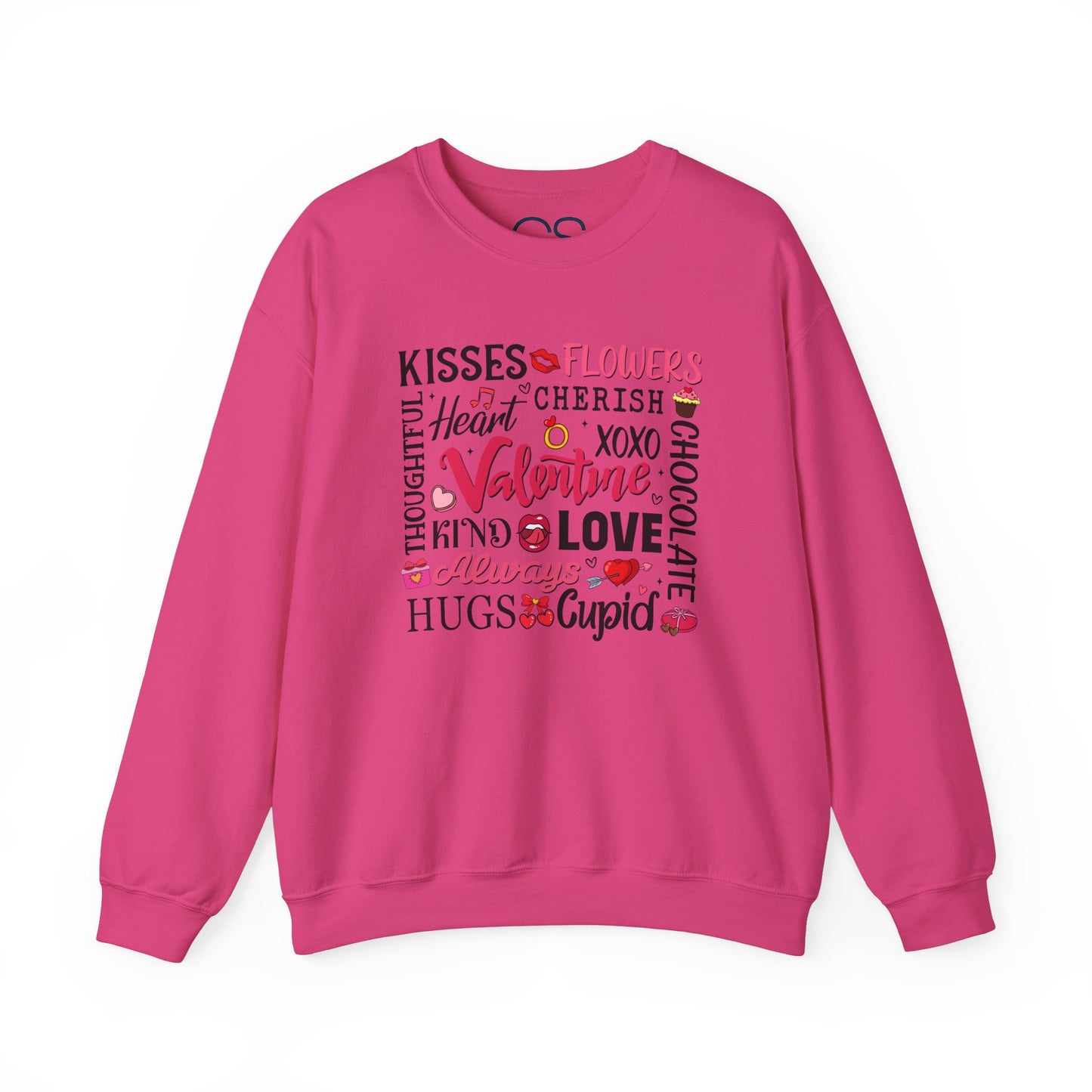 Valentine's Day Word Art Sweatshirt Crewneck Sweatshirt