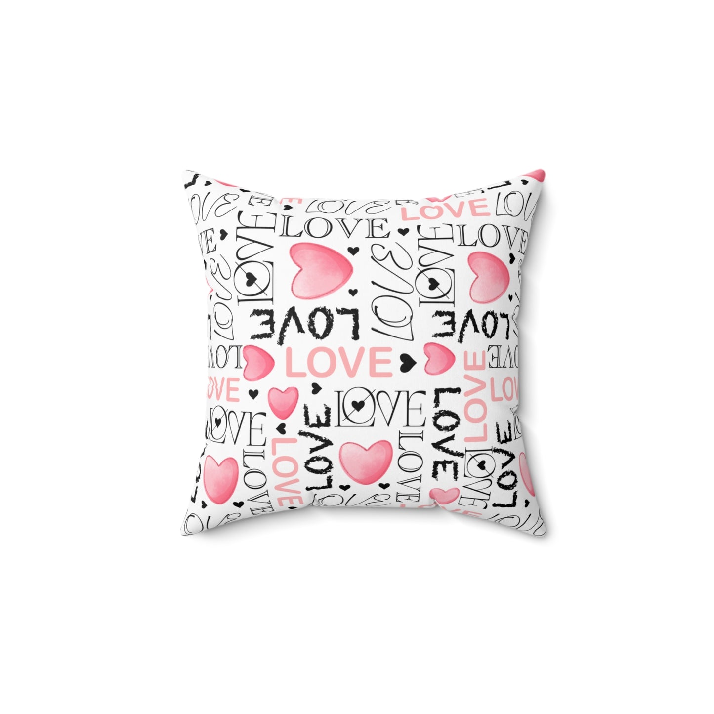 Romantic Love Letter Spun Polyester Square Pillow