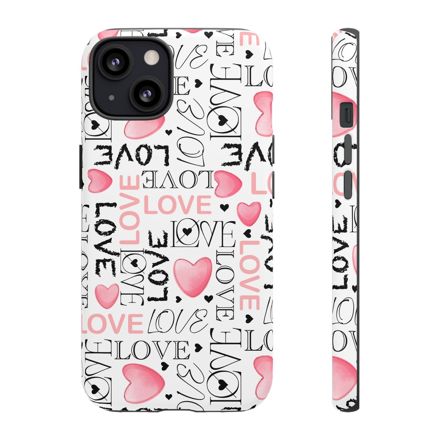 Love Typography-Themed Durable Phone Case