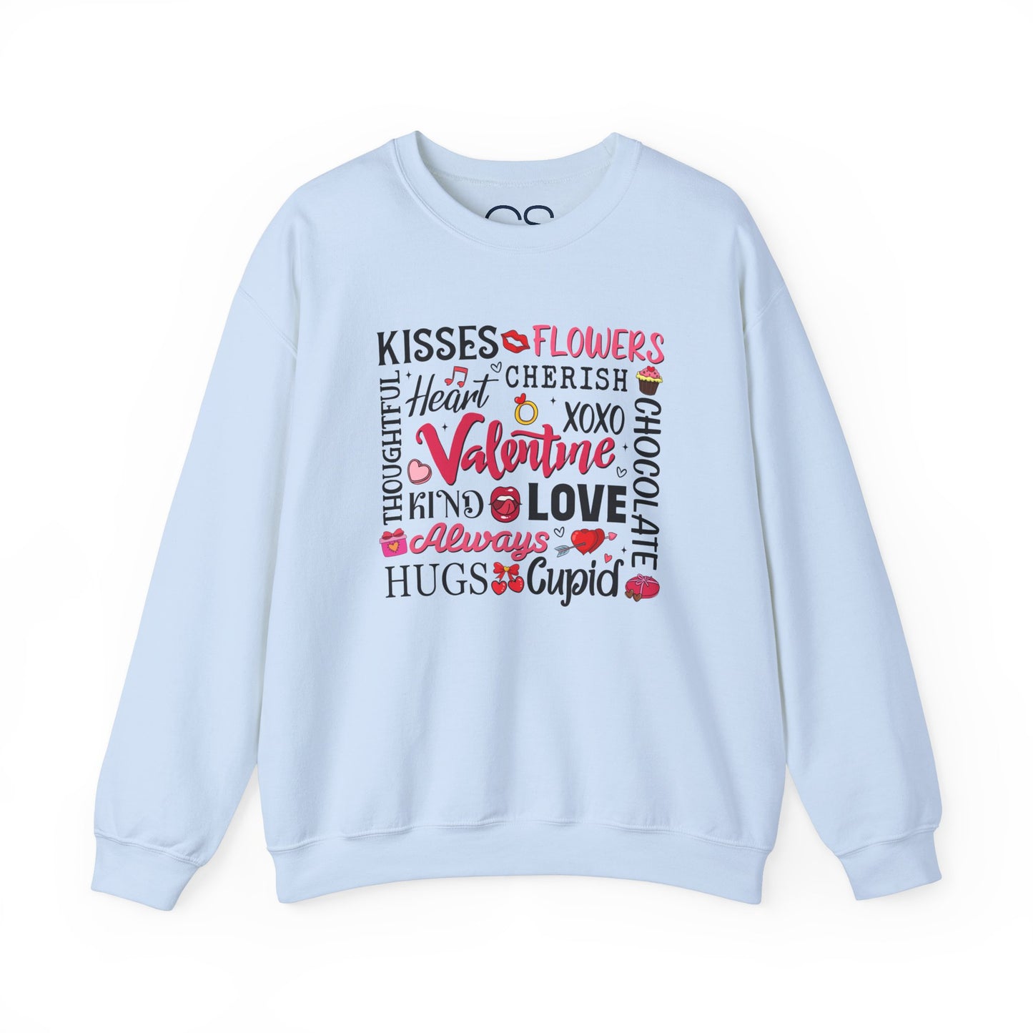 Valentine's Day Word Art Sweatshirt Crewneck Sweatshirt
