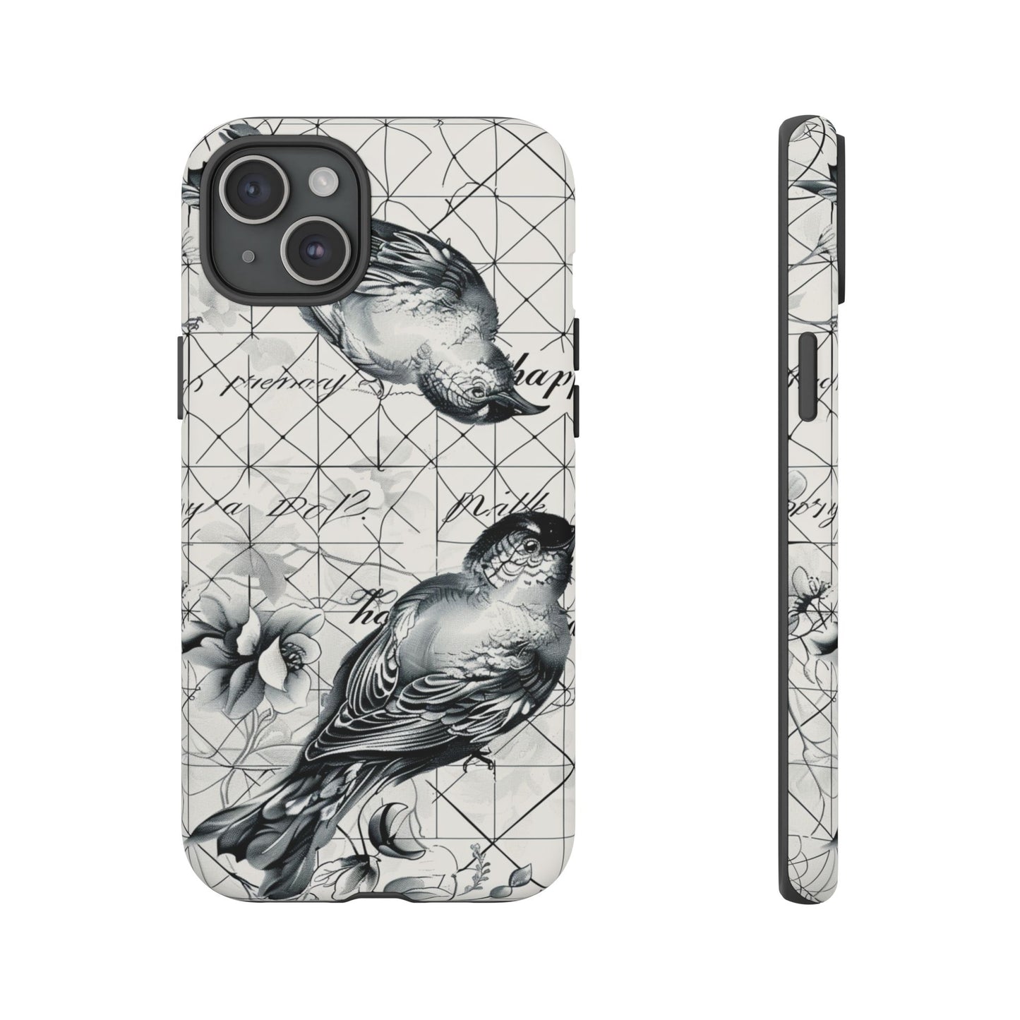 Monochrome Bird Elegance Durable Phone Case
