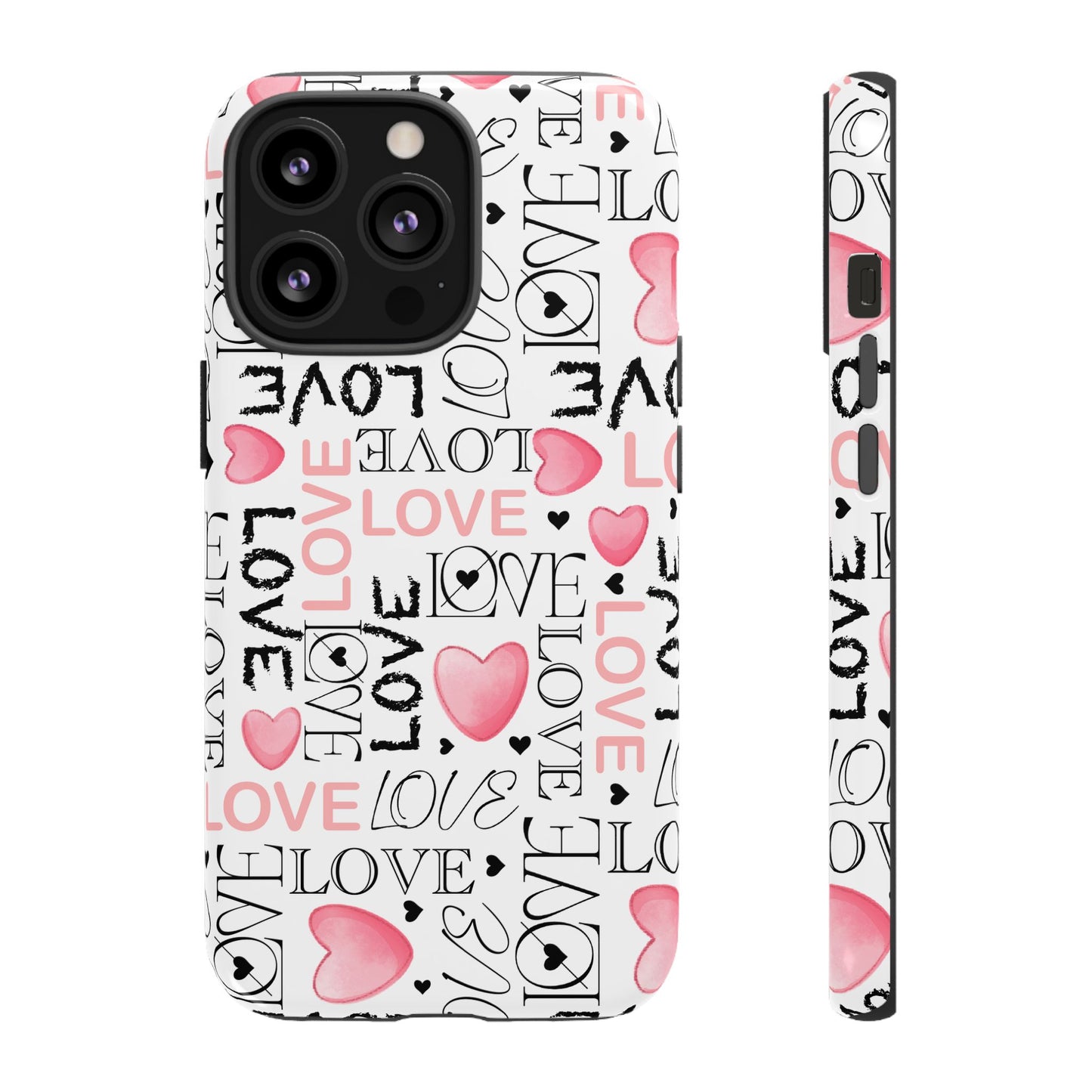 Love Typography-Themed Durable Phone Case