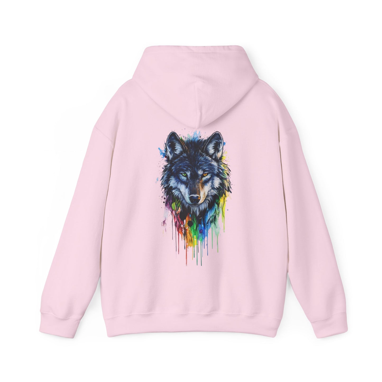 Vibrant Wolf Graphic Hooded Sweatshirt
