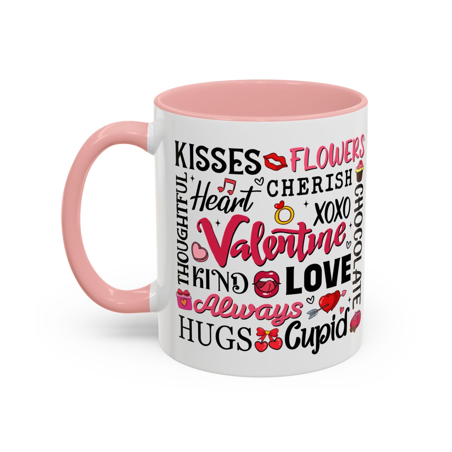 Valentine's Day Word Art Color Mug with Personalized Name