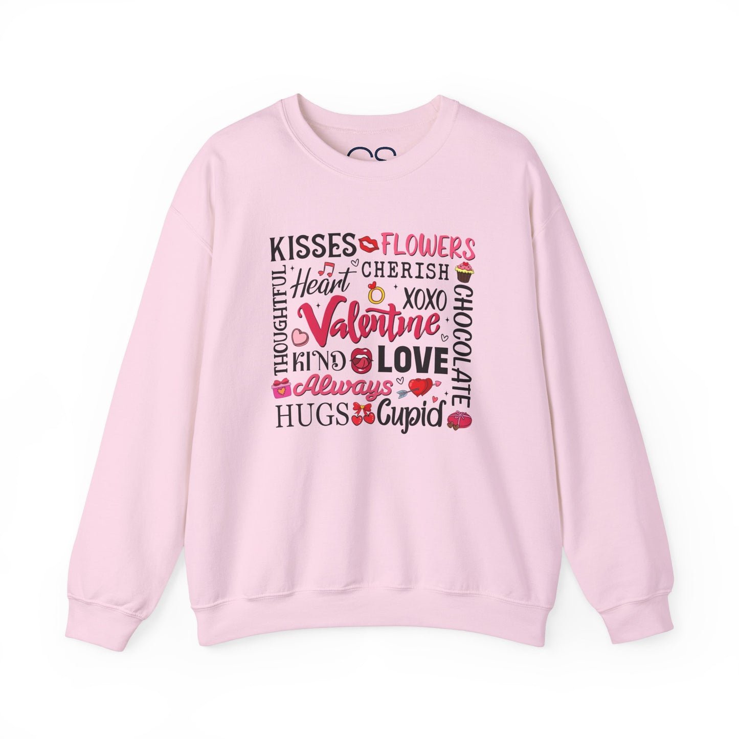 Valentine's Day Word Art Sweatshirt Crewneck Sweatshirt