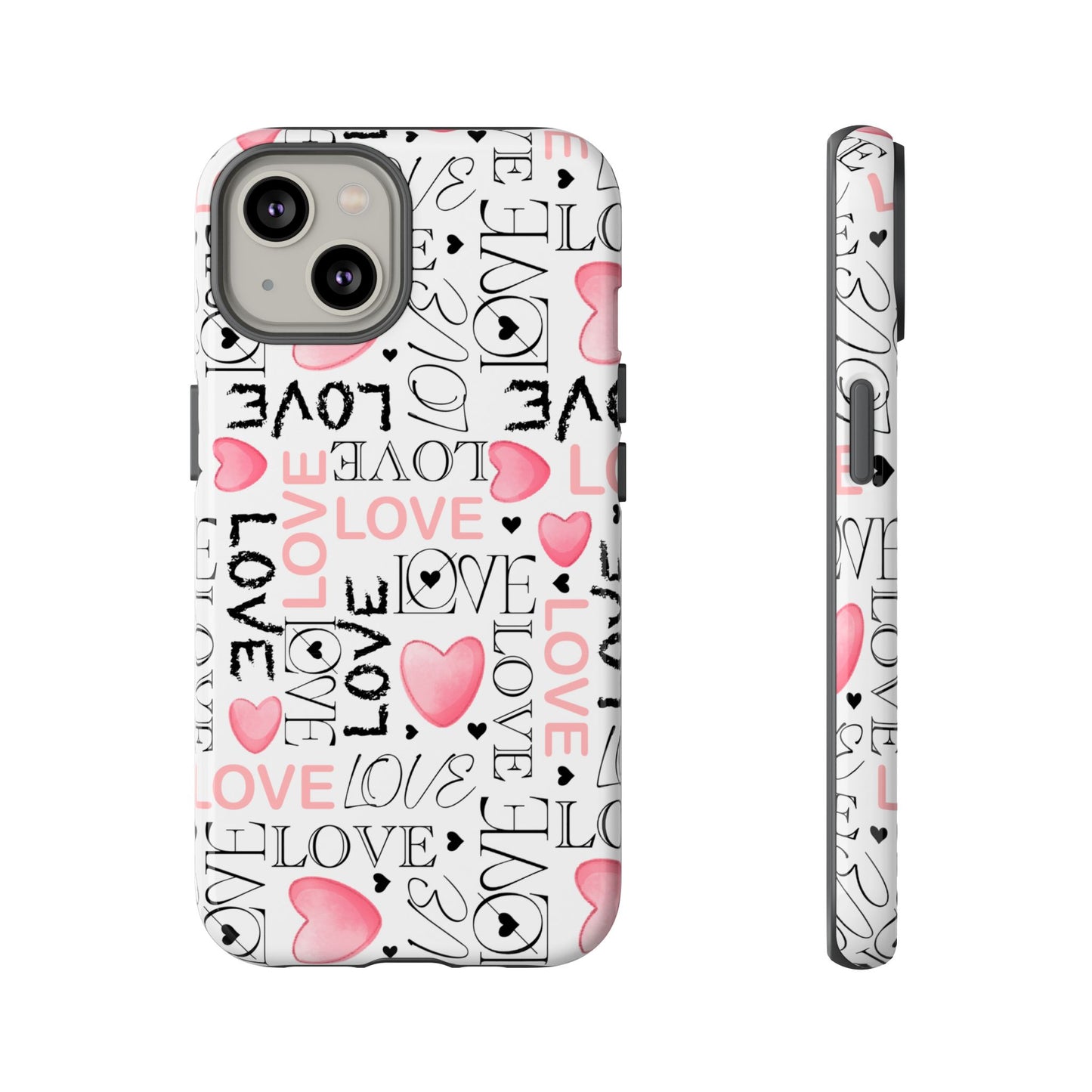 Love Typography-Themed Durable Phone Case
