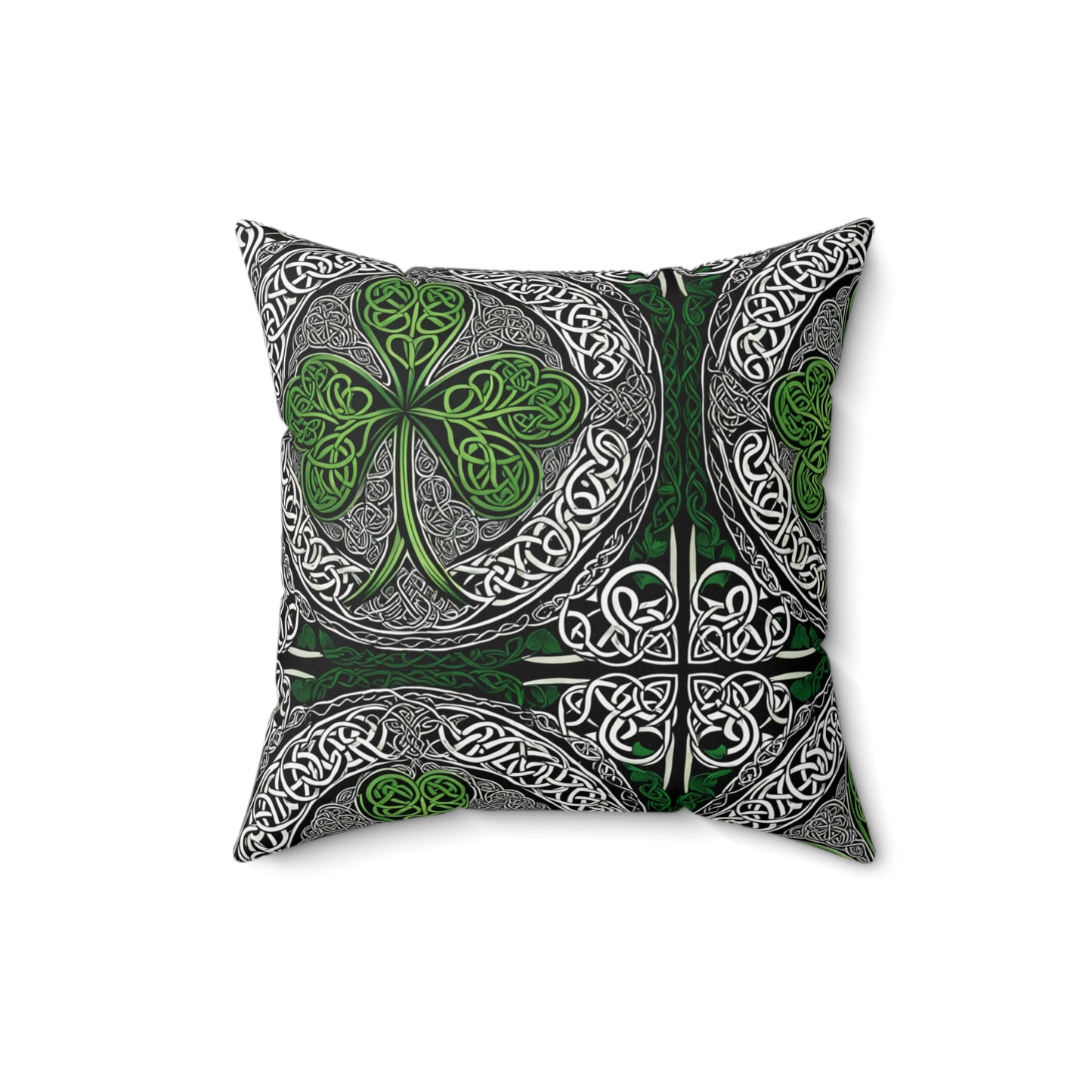 Celtic Shamrock Throw Pillow