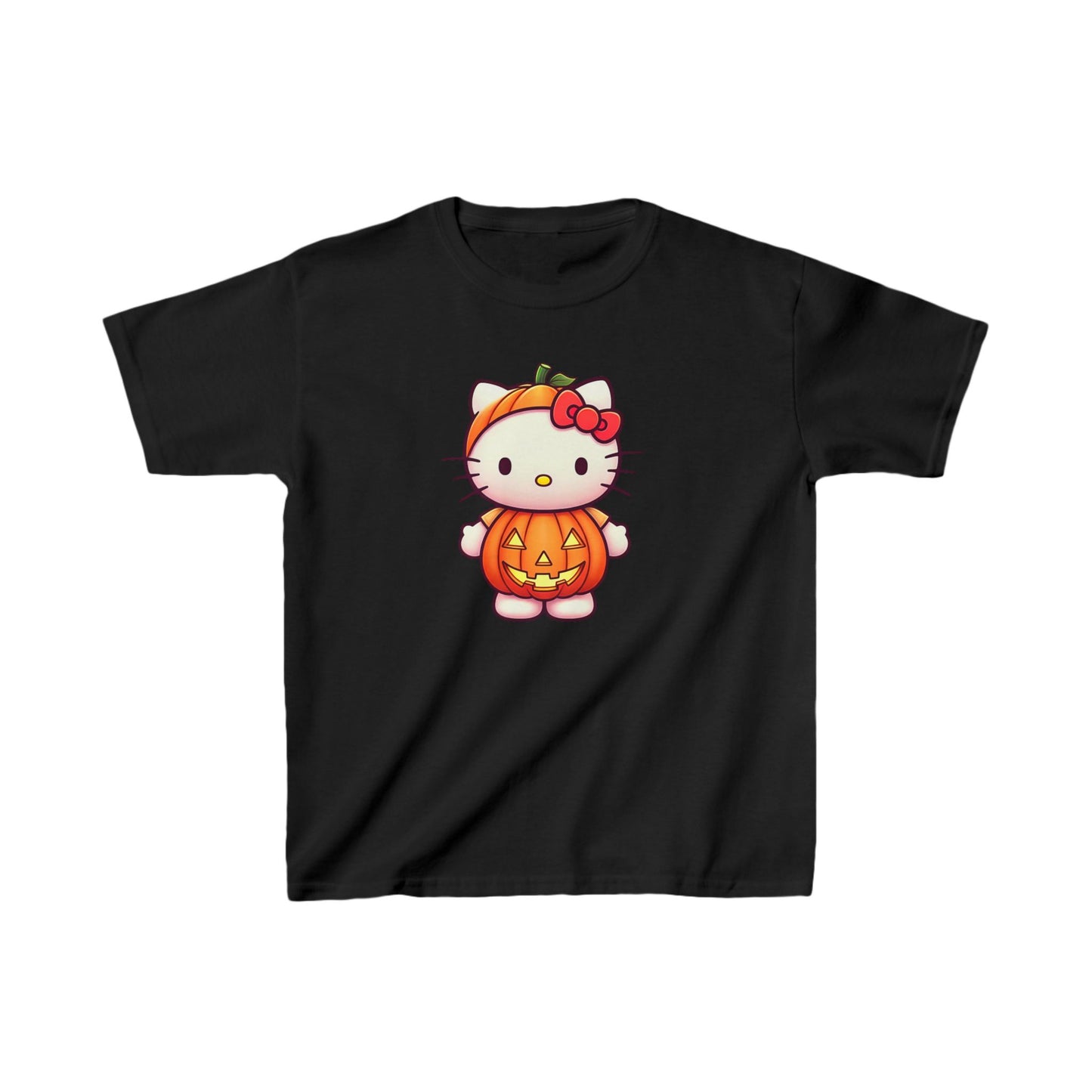 Hello Kitty Halloween Pumpkin Kids Heavy Cotton T-shirt