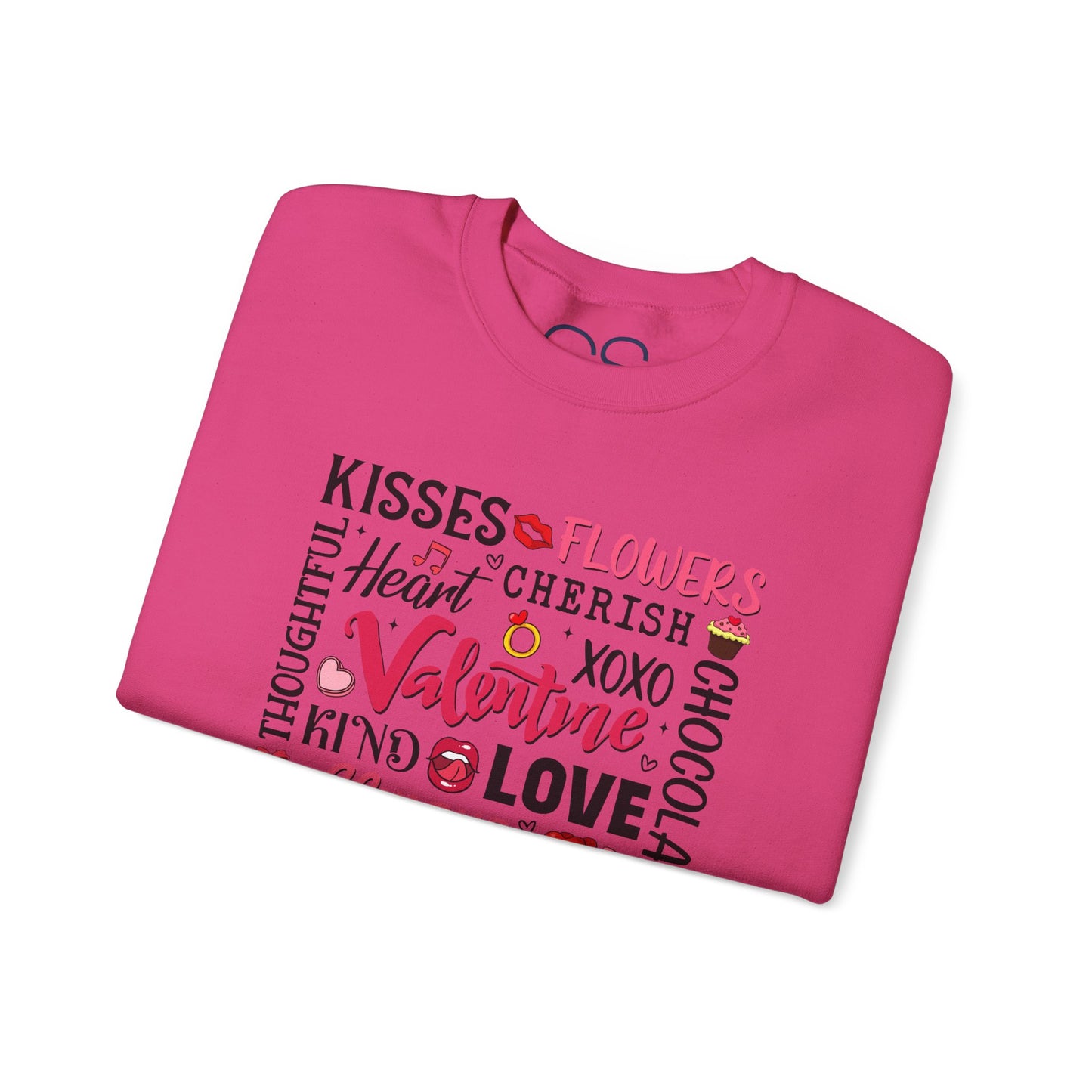 Valentine's Day Word Art Sweatshirt Crewneck Sweatshirt